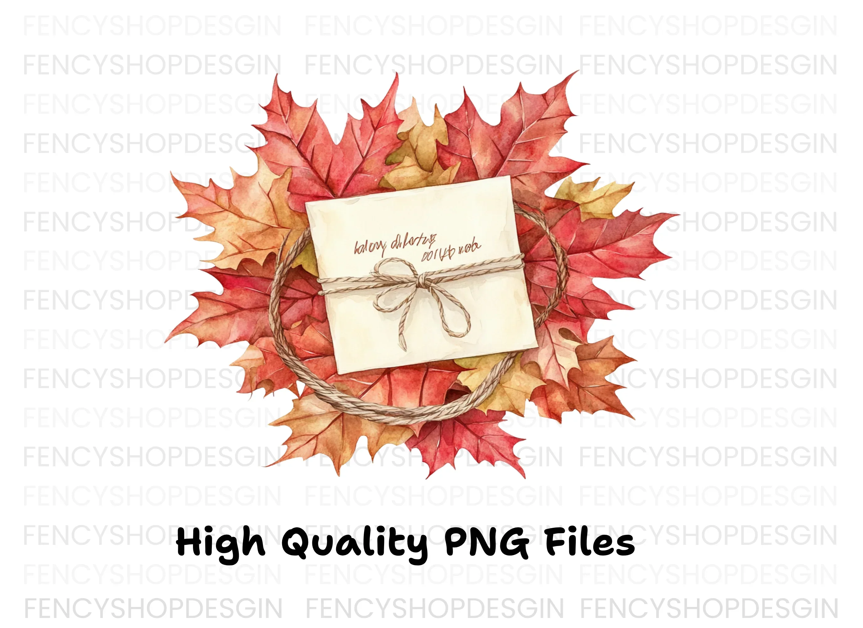 Autumn Leaves & Rustic Envelopes Clipart Bundle - Image 3