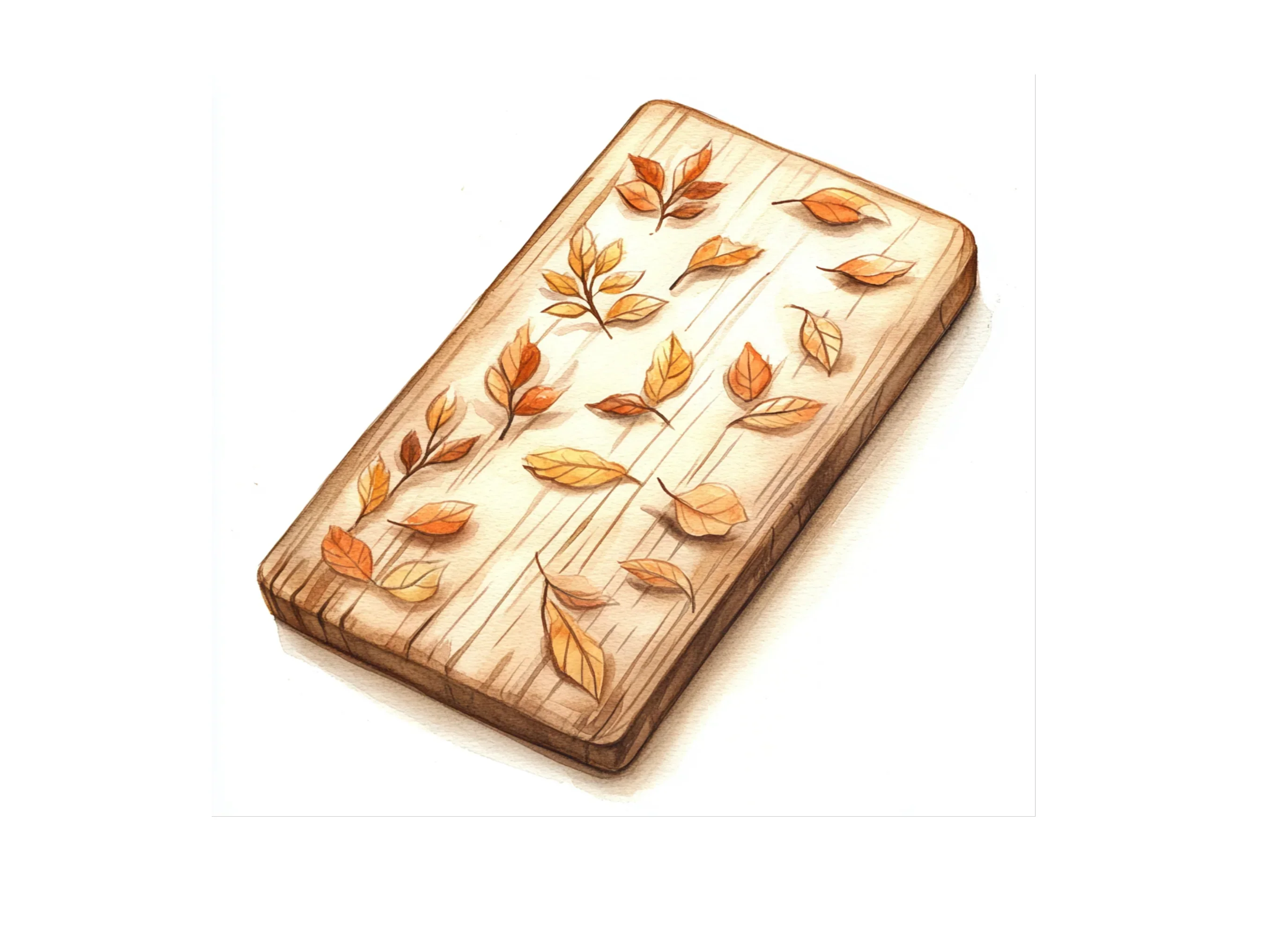 Autumn Leaves Wooden Boards Clipart Bundle - Image 3