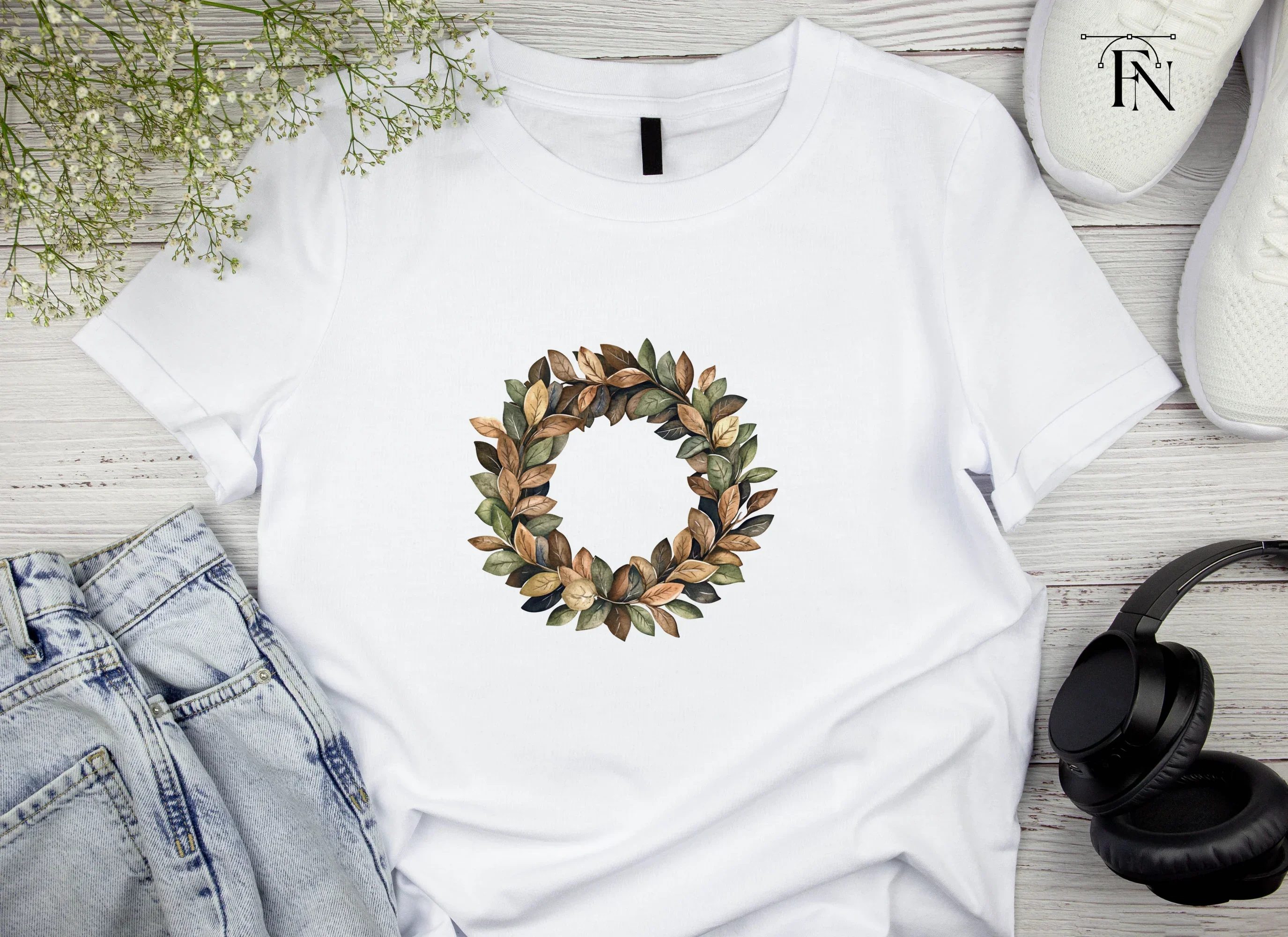 Autumn Leaves Wreath Clipart Bundle - Image 3