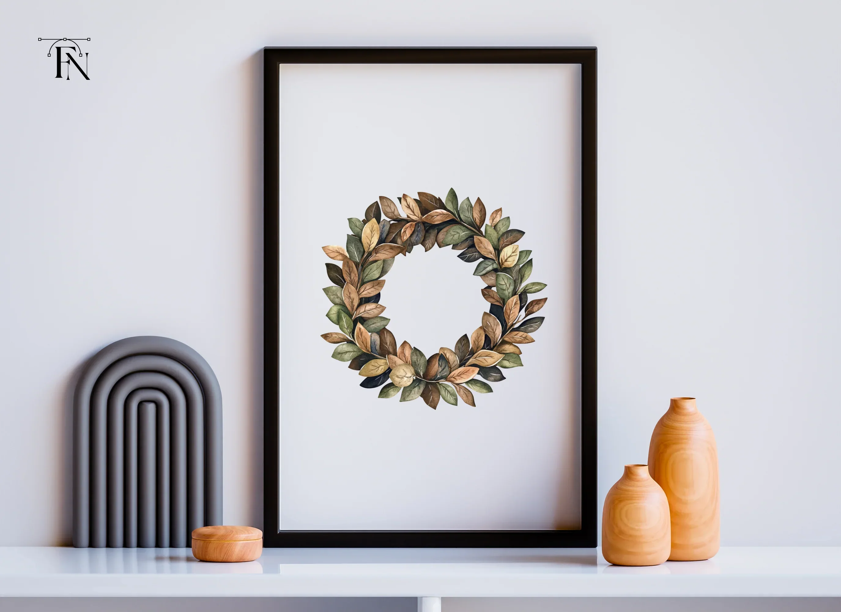 Autumn Leaves Wreath Clipart Bundle - Image 5