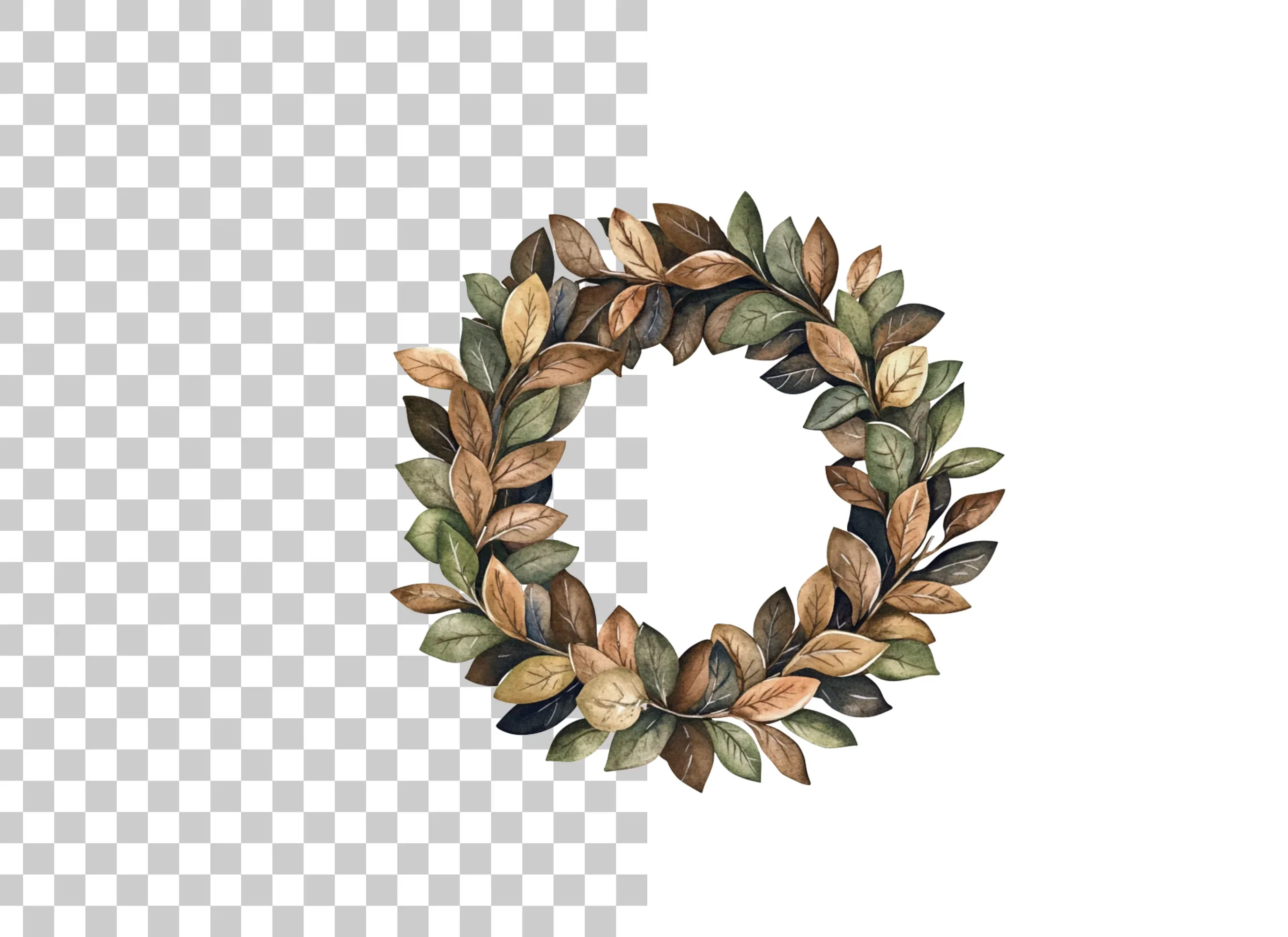 Autumn Leaves Wreath Clipart Bundle - Image 6