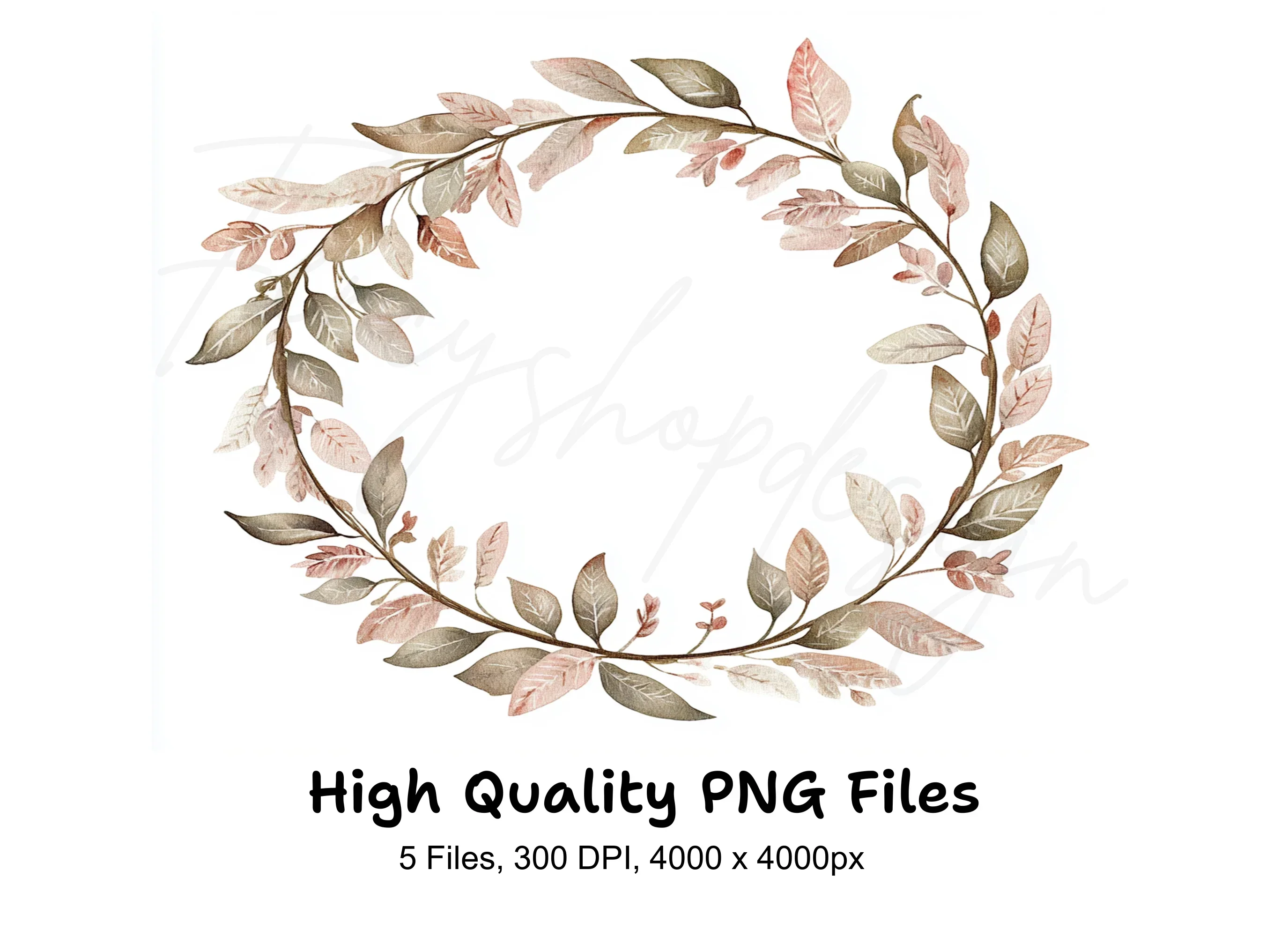 Autumn Leaves Wreath Clipart Bundle