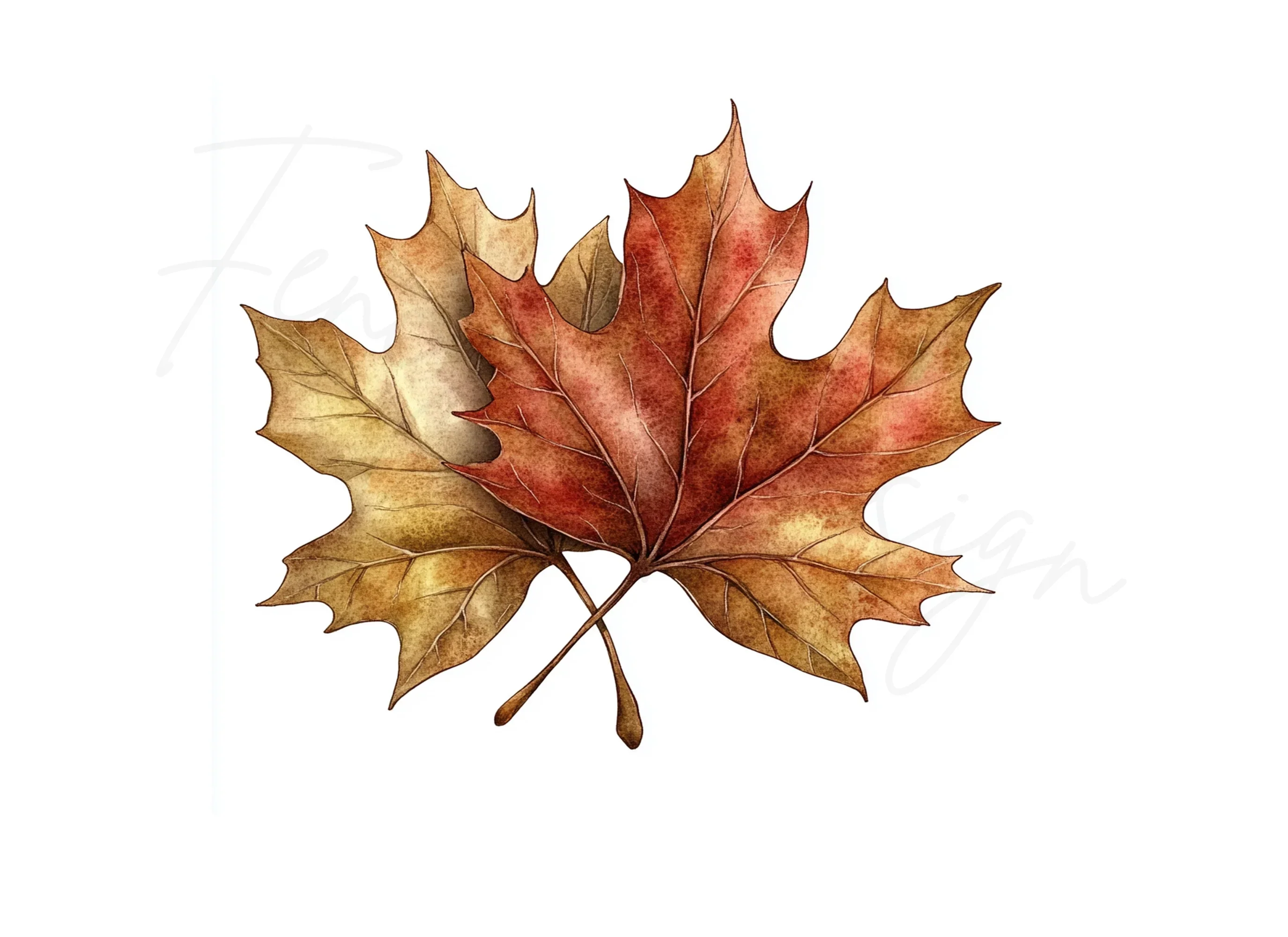 Autumn Maple Leaves Clipart Bundle - Image 2