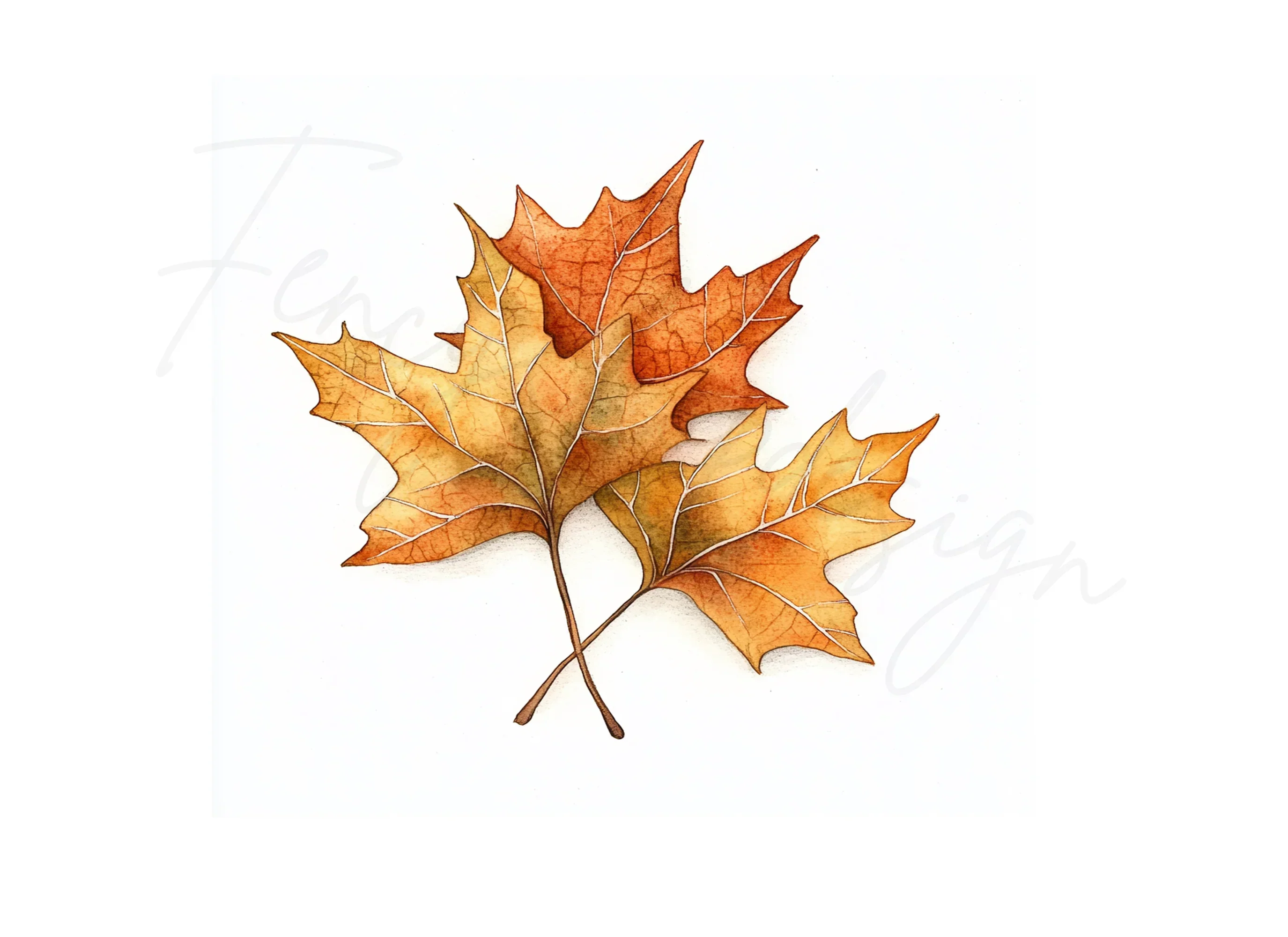 Autumn Maple Leaves Clipart Bundle - Image 3