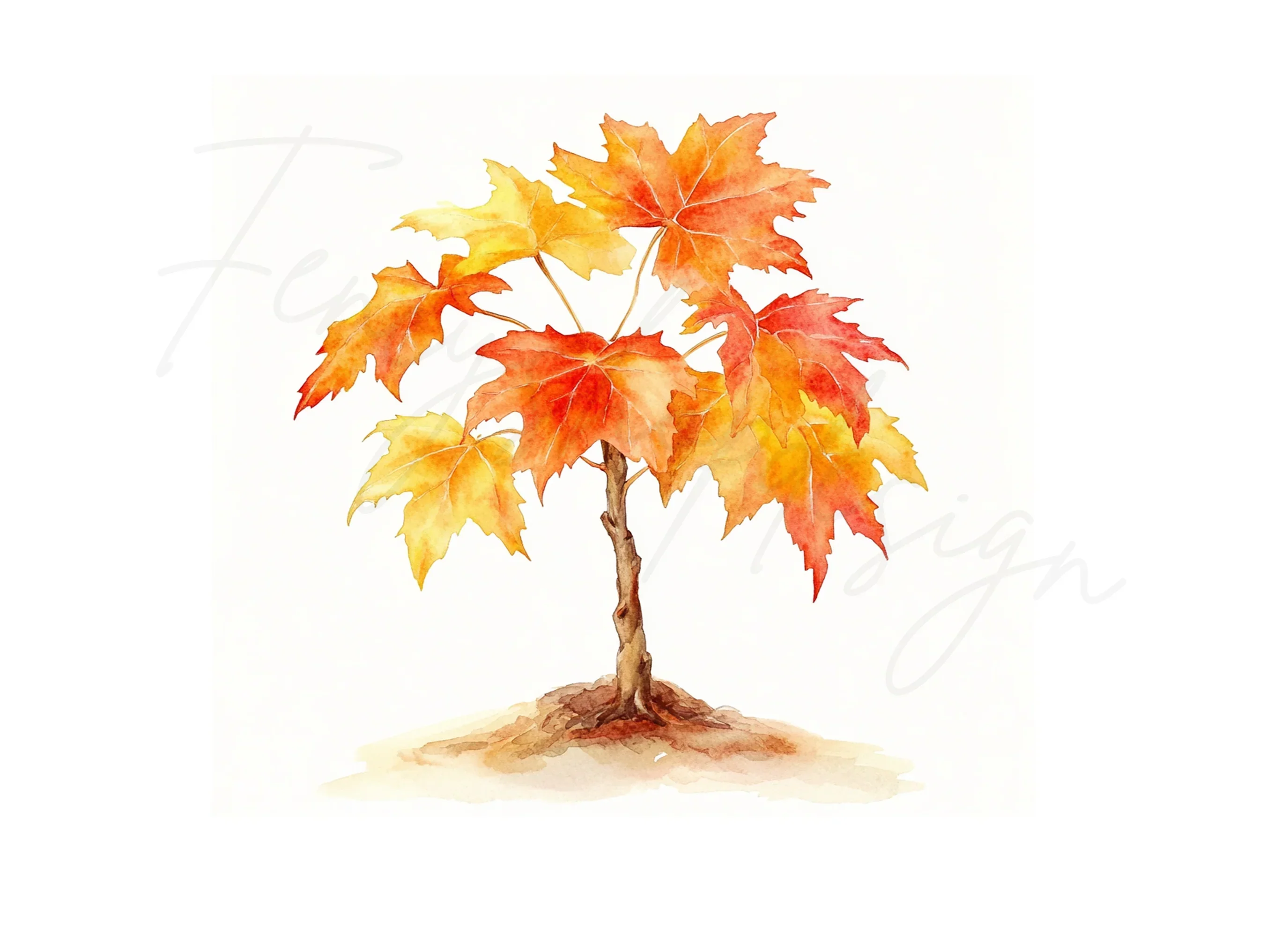 Autumn Maple Tree Clipart Bundle - Image 2