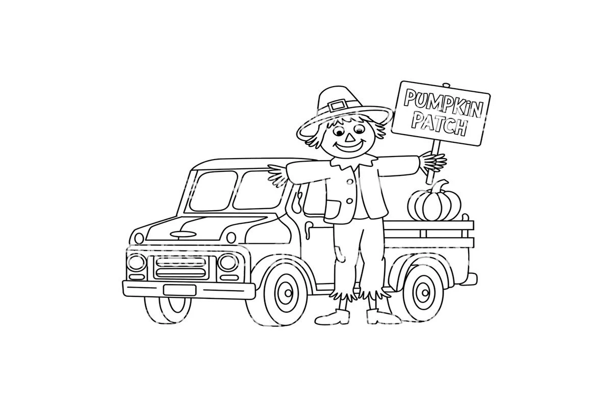Autumn Pumpkin Patch Truck Coloring Books - Image 3