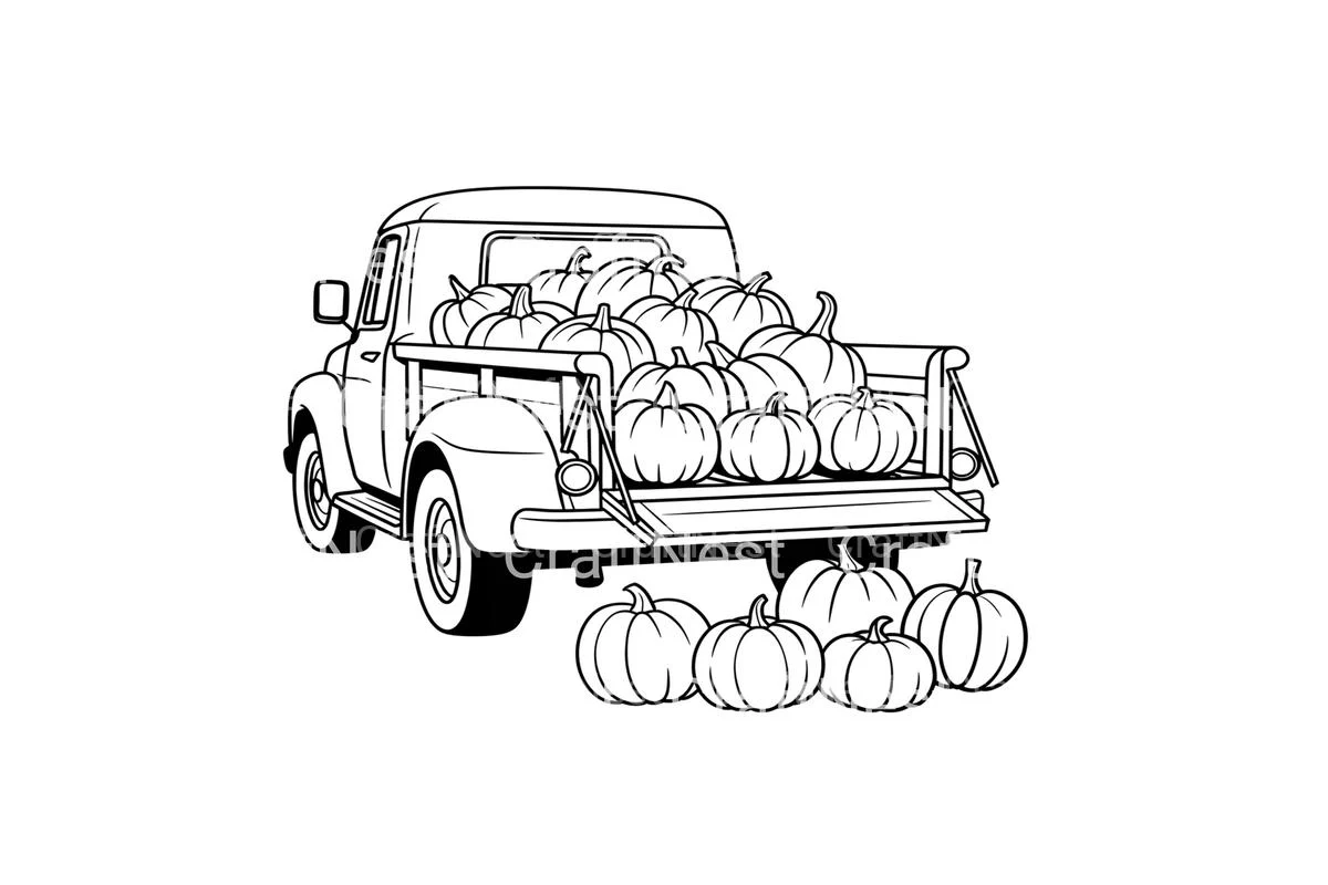 Autumn Pumpkin Patch Truck Coloring Books - Image 4