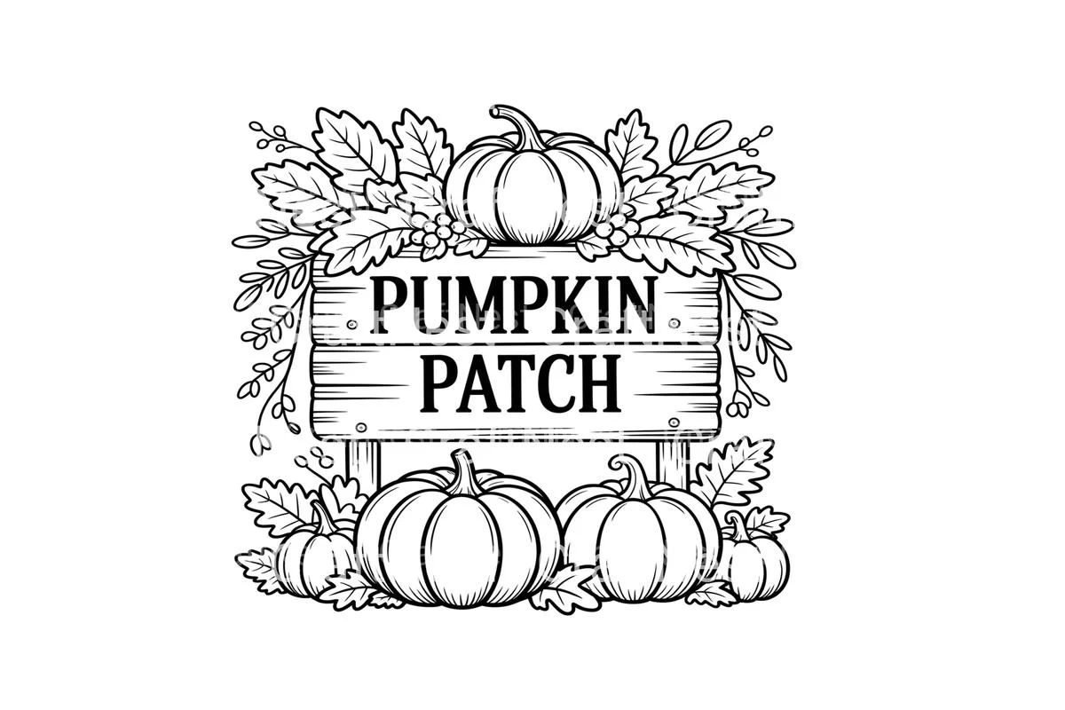 Autumn Pumpkin Sign Coloring Books - Image 2