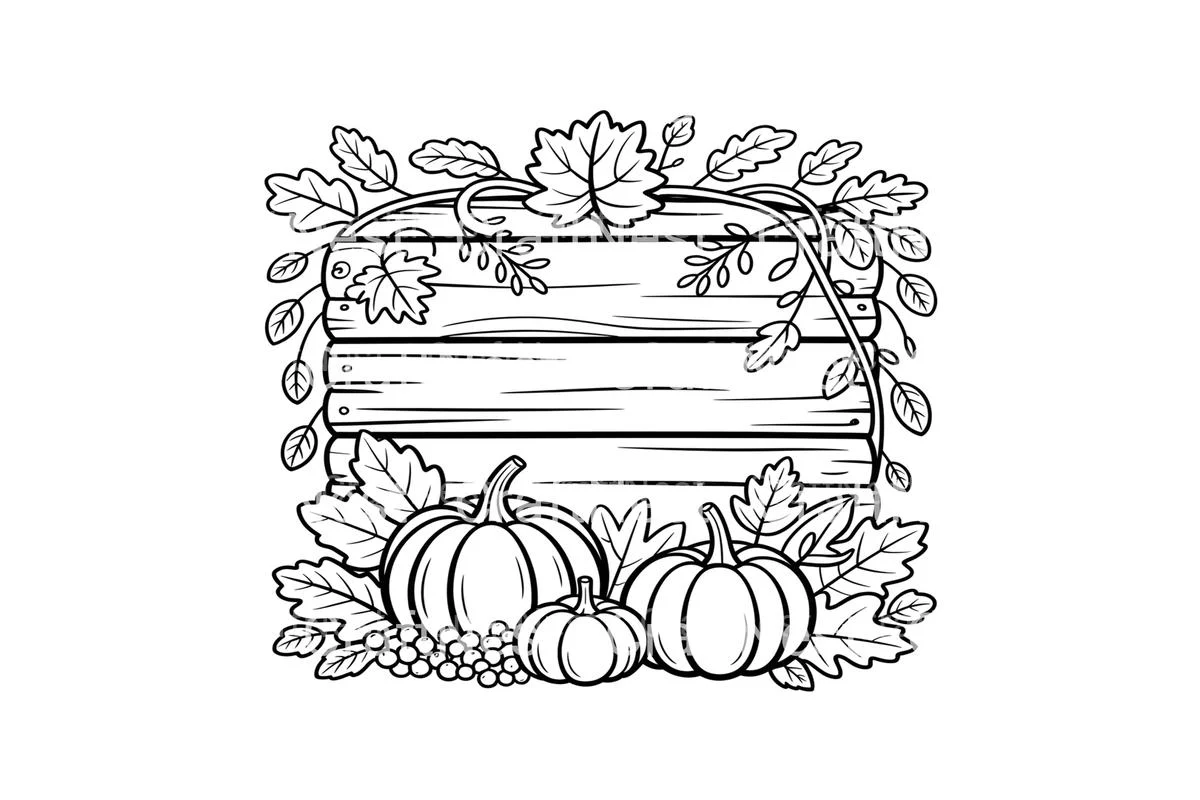 Autumn Pumpkin Sign Coloring Books - Image 3