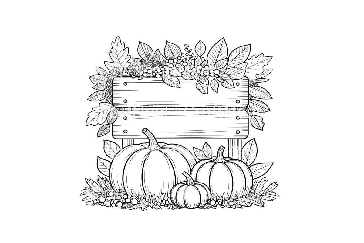 Autumn Pumpkin Sign Coloring Books - Image 4
