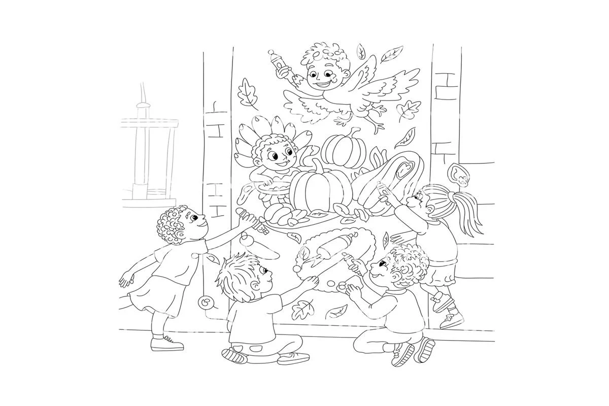 Autumn Pumpkins for Children Coloring Books - Image 3