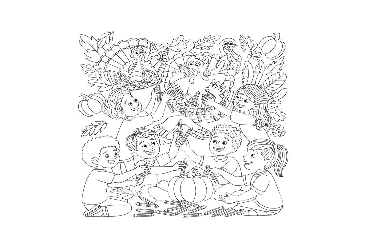 Autumn Pumpkins for Children Coloring Books - Image 4