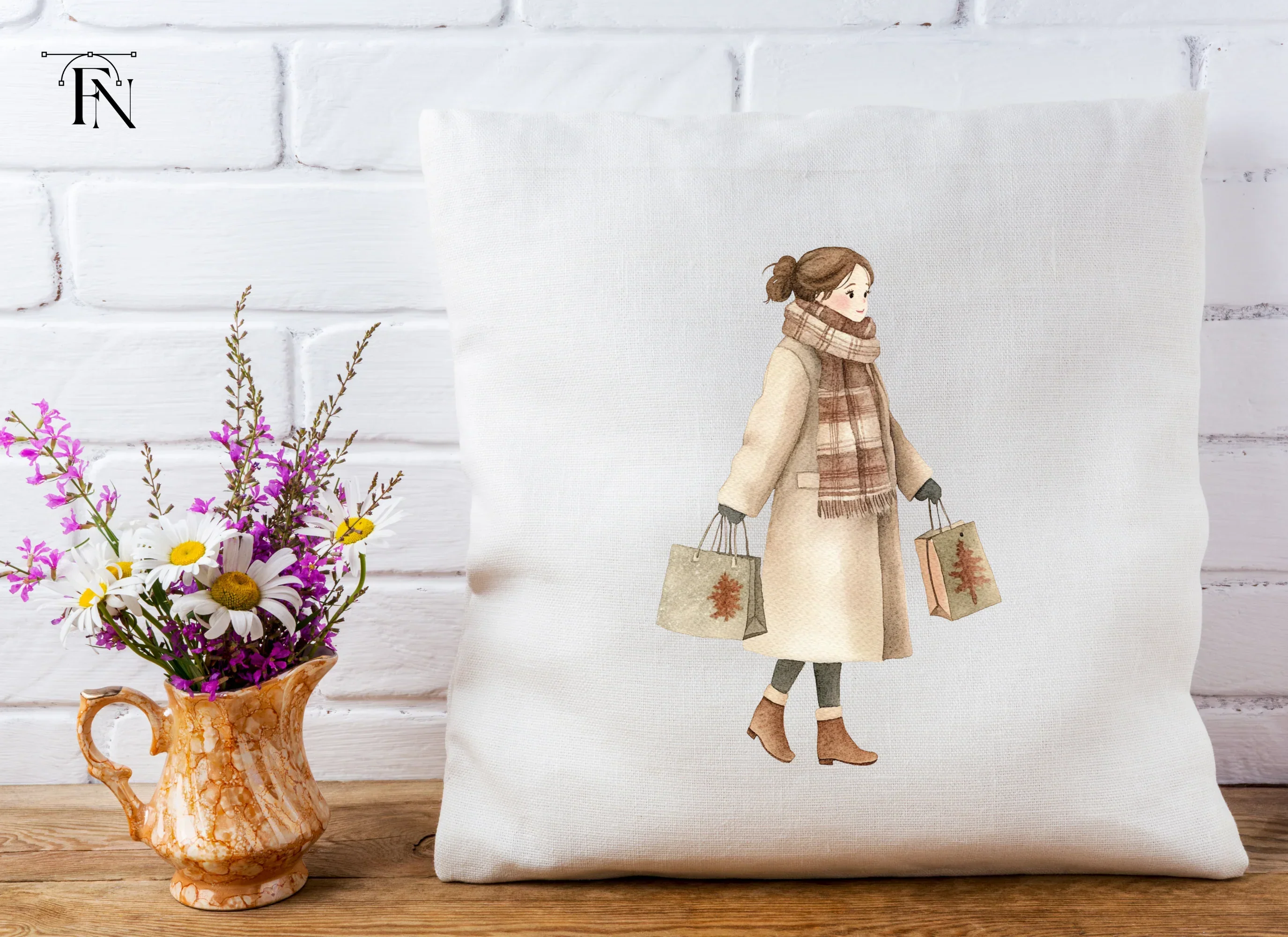 Autumn Winter Shopping Girls Clipart Bundle - Image 5