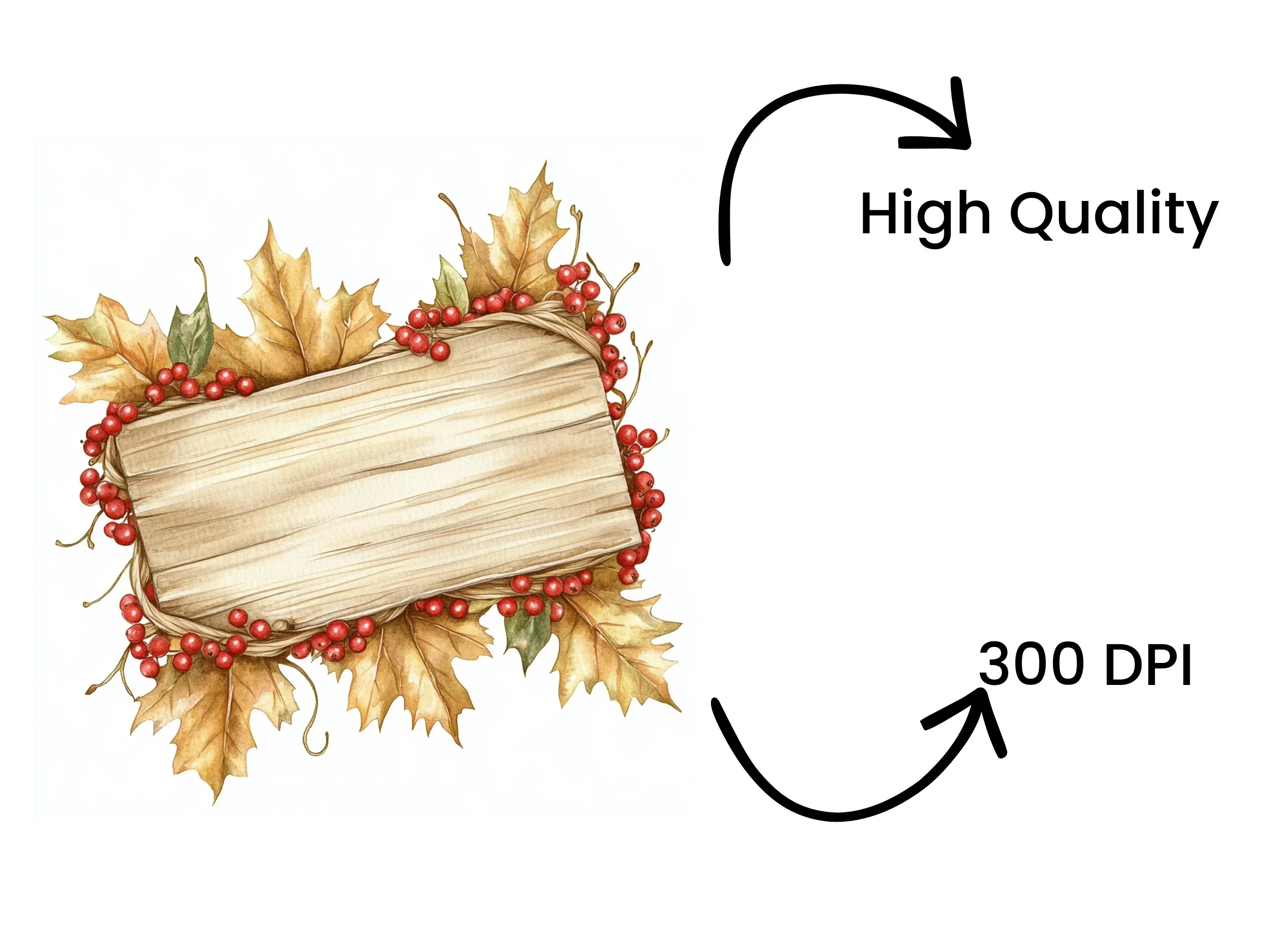 Autumn Wood Sign Clipart Bundle - Image 4