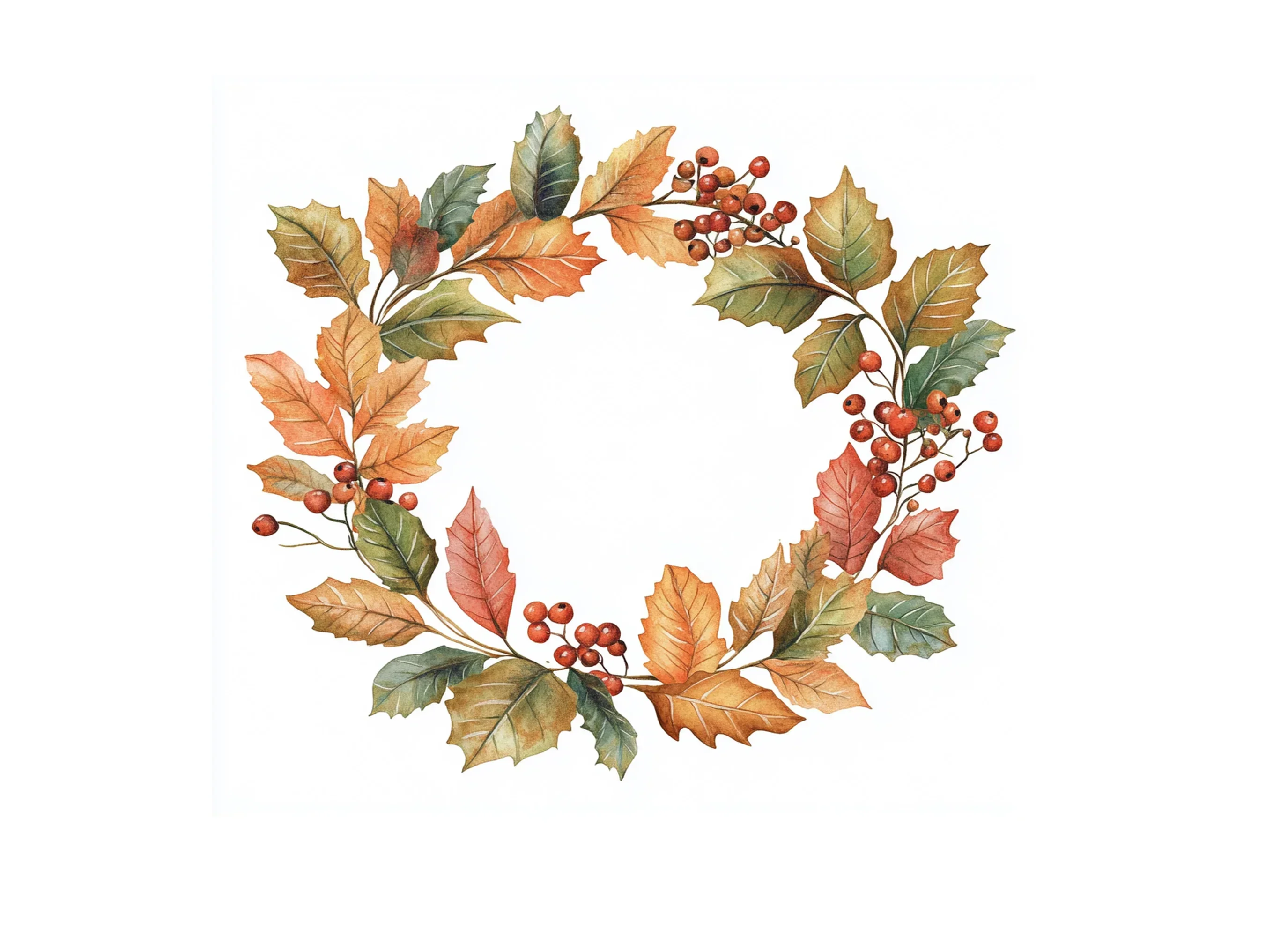 Autumn Wreath Clipart Bundle - Image 2