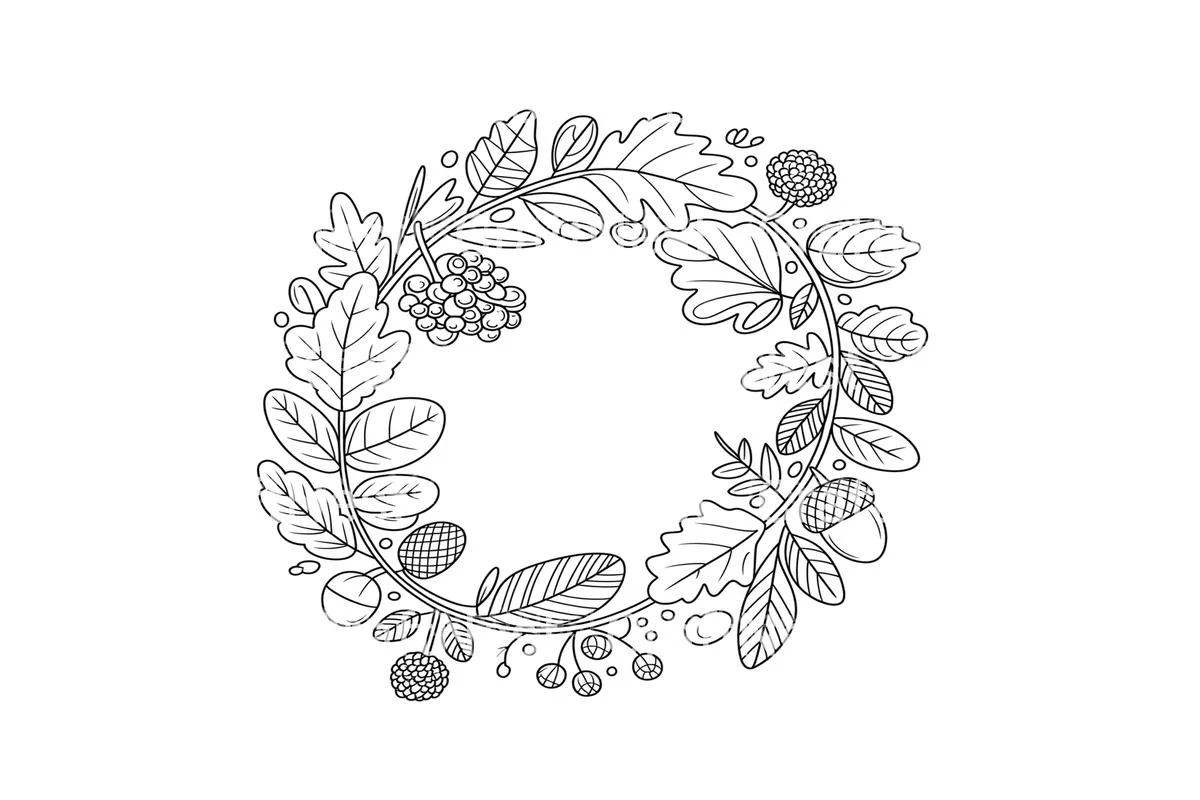 Autumn Wreath Coloring Books - Image 4