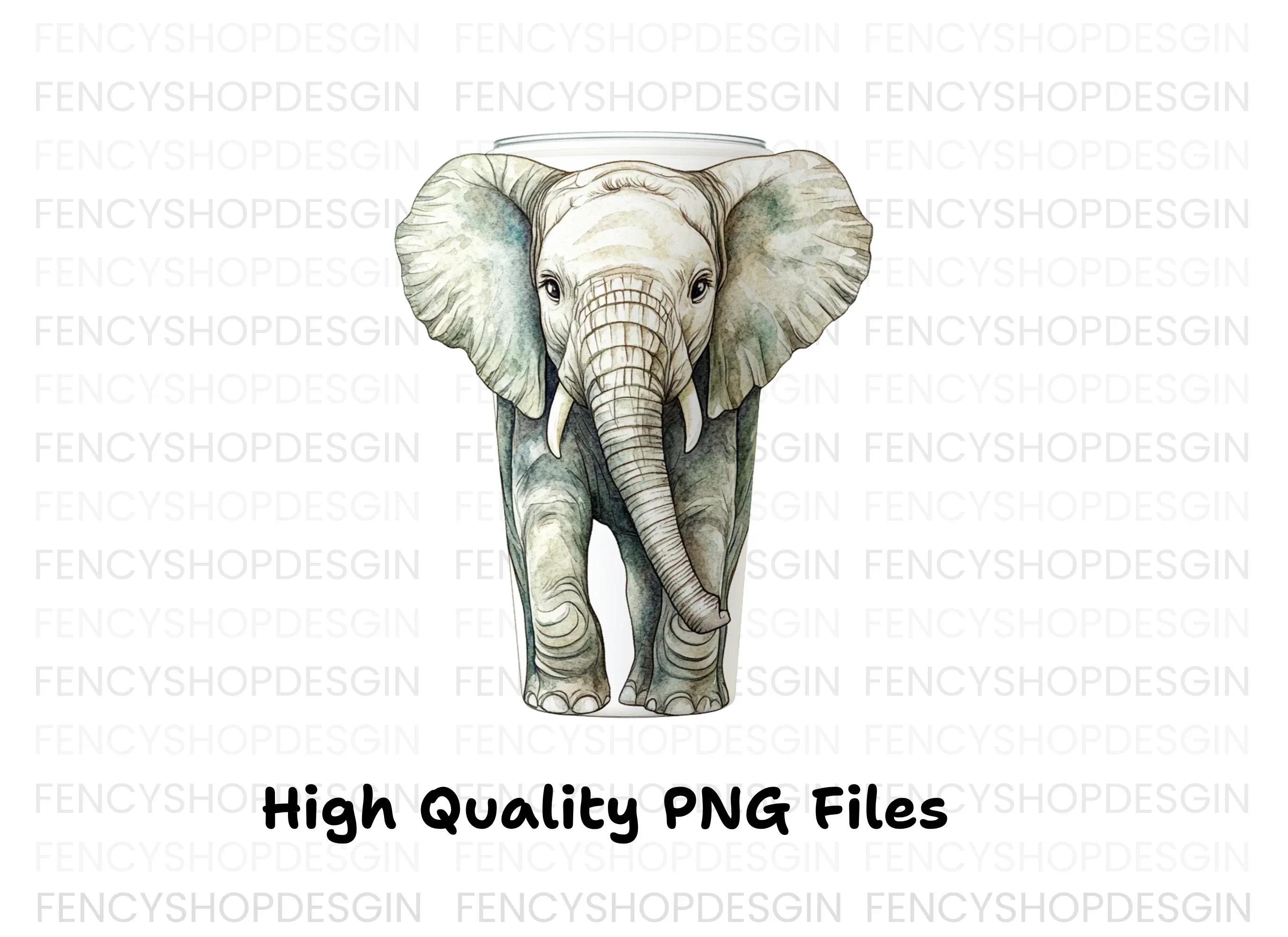 Baby Elephant Tumbler Clipart Bundle - Image 3