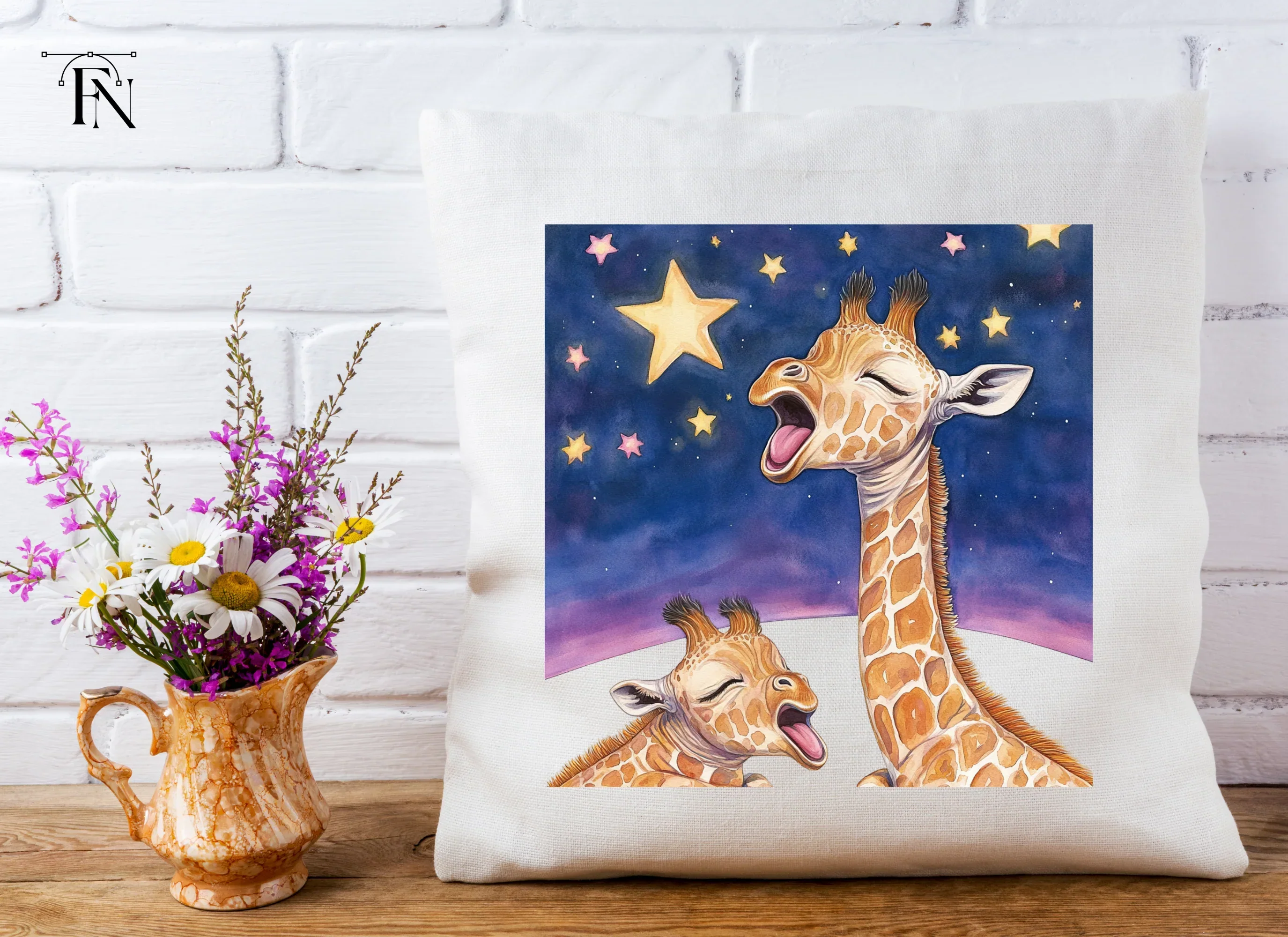 Baby Giraffes Stargazing Clipart Bundle - Image 5