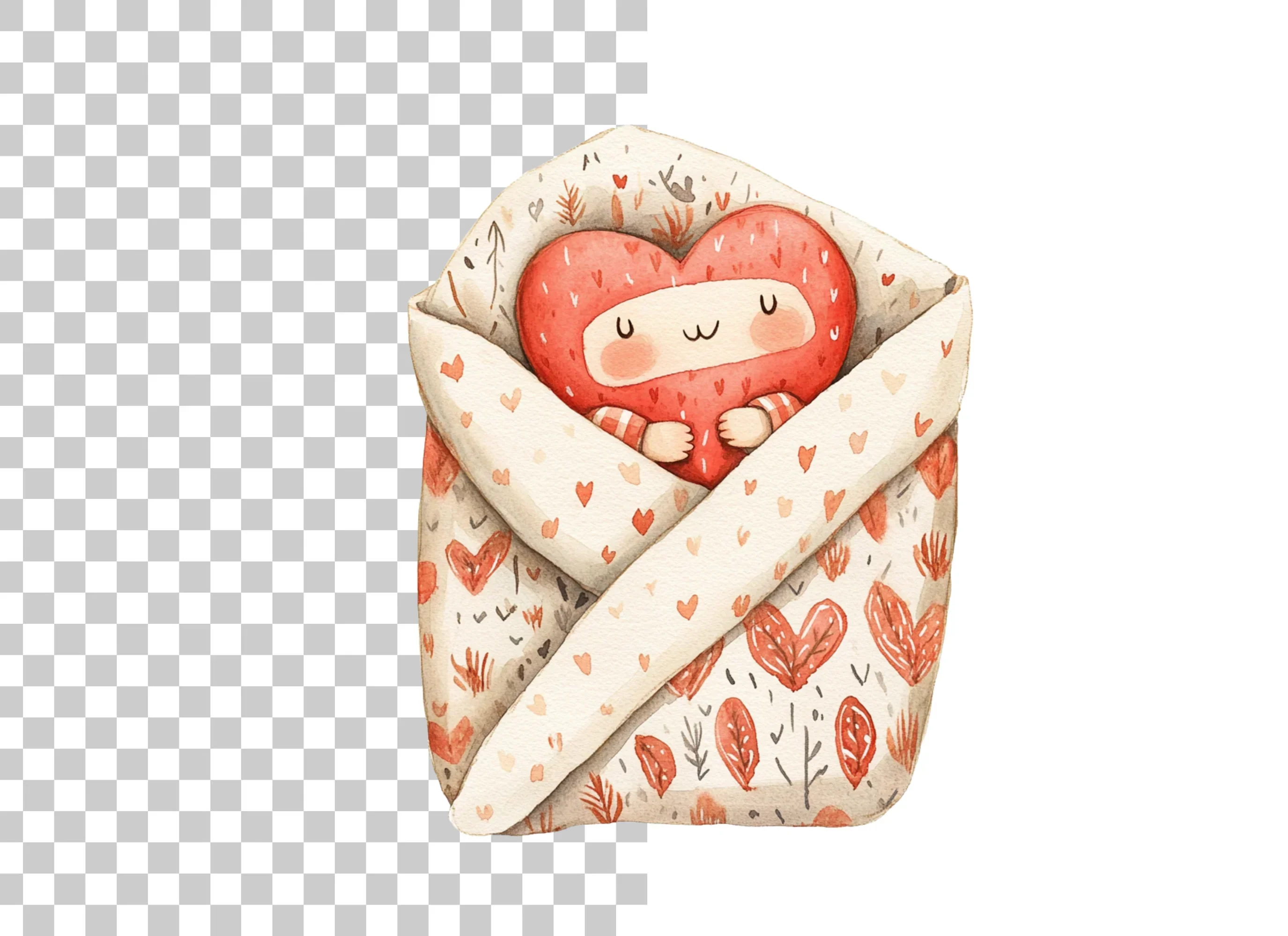 Baby Heart Swaddle Clipart Bundle - Image 6