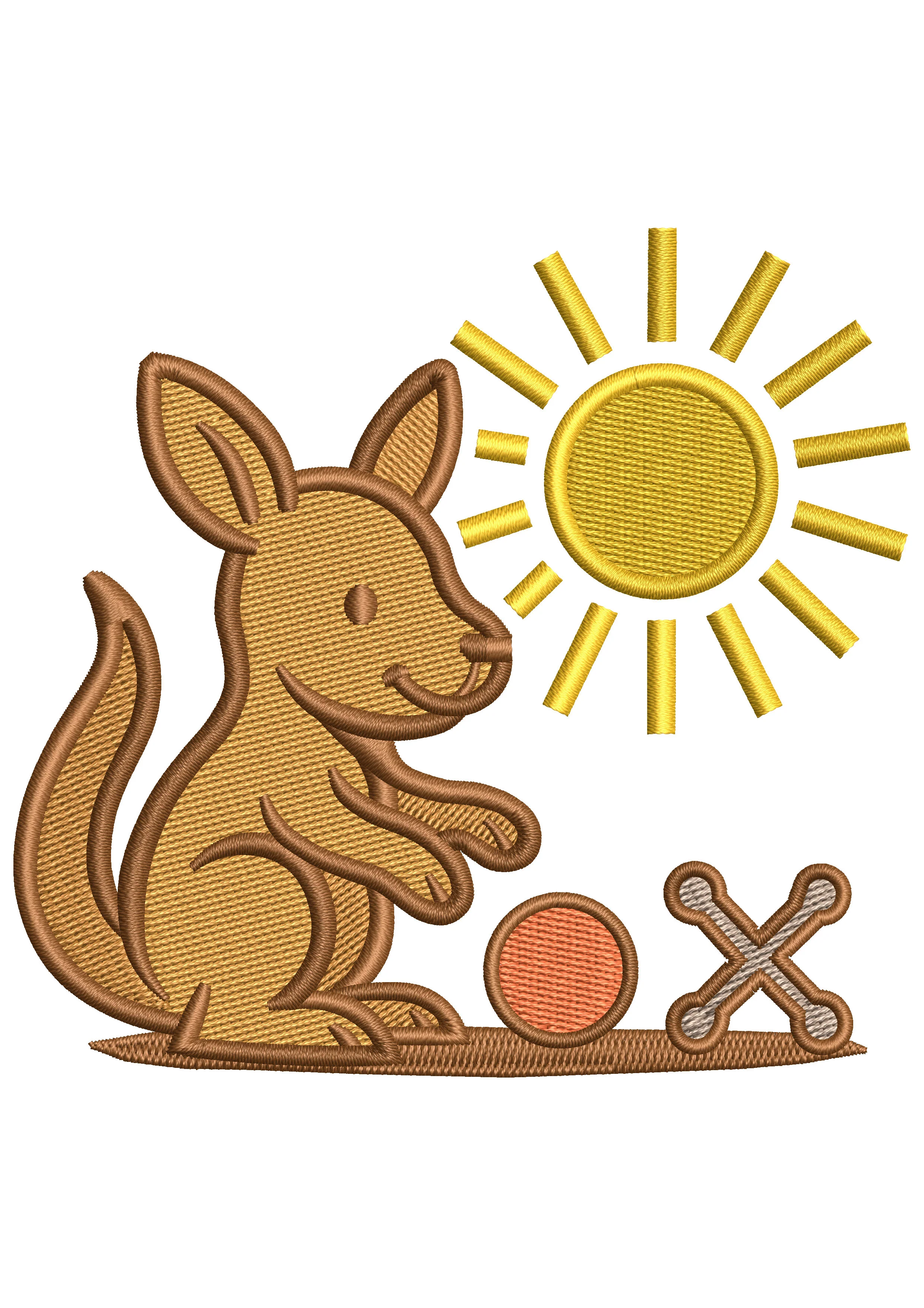Baby Kangaroo Embroidery Design