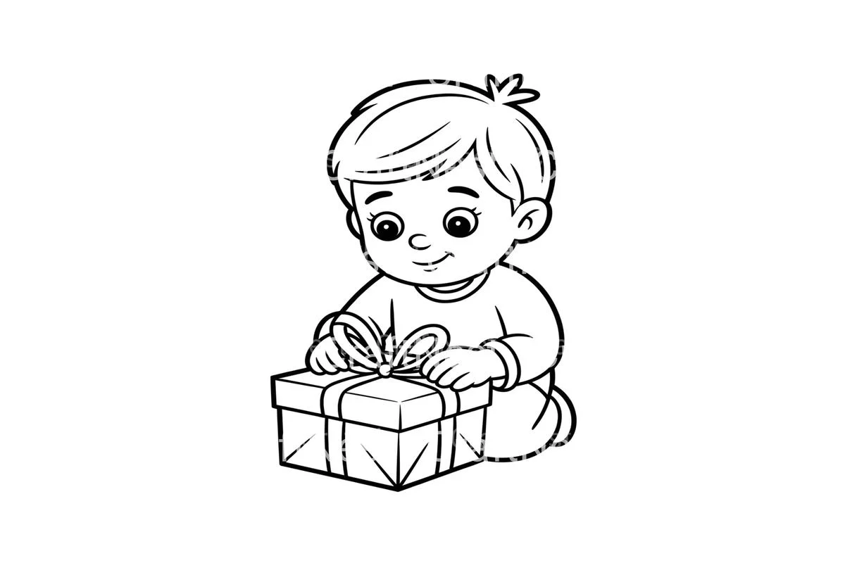 Baby Opening Christmas Gift Coloring Books - Image 3