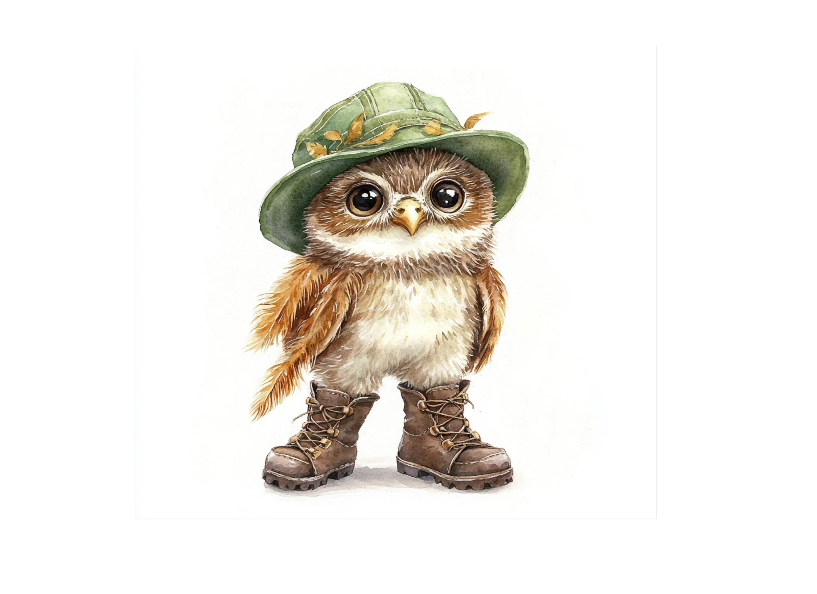 Baby Owls in Hats and Boots Clipart Bundle - Image 3