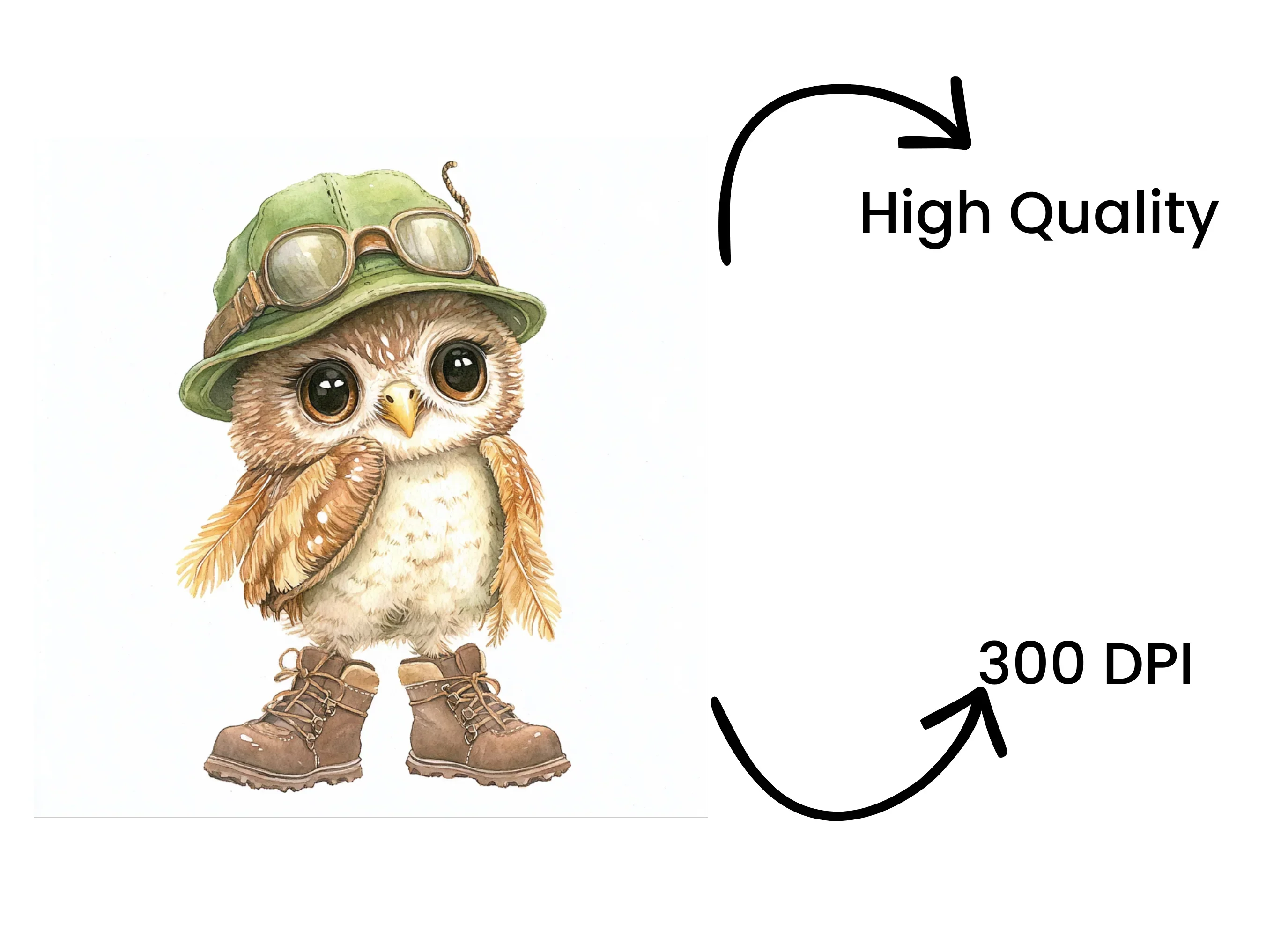 Baby Owls in Hats and Boots Clipart Bundle - Image 4