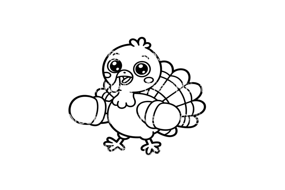Baby Turkey with Mittens Coloring Books - Image 2