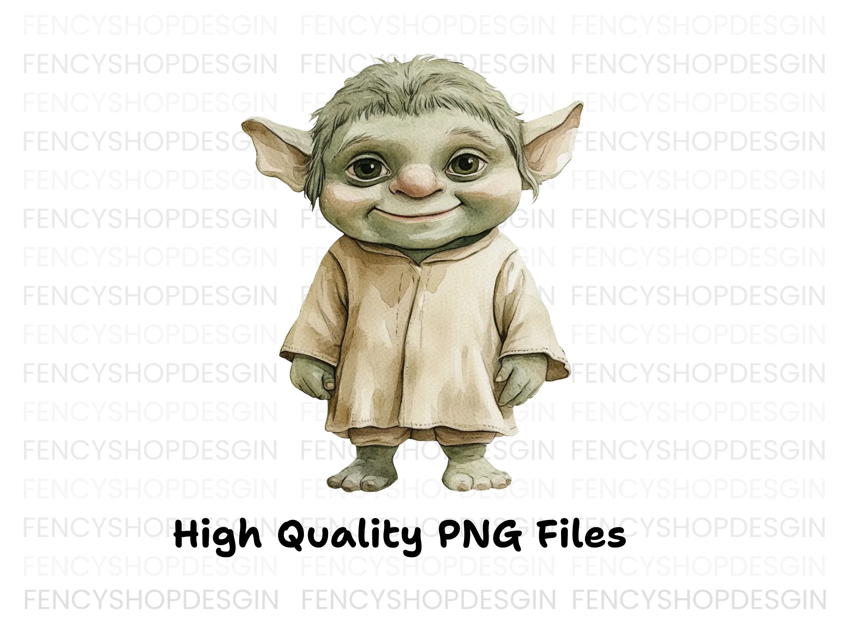 Baby Yoda Style Creatures Clipart Bundle - Image 2
