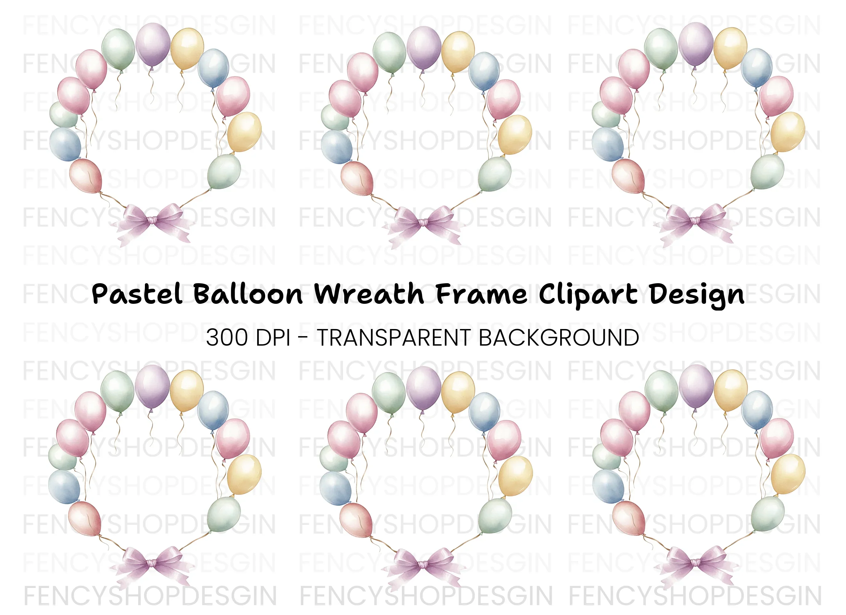 Balloon Frame Clipart Bundle