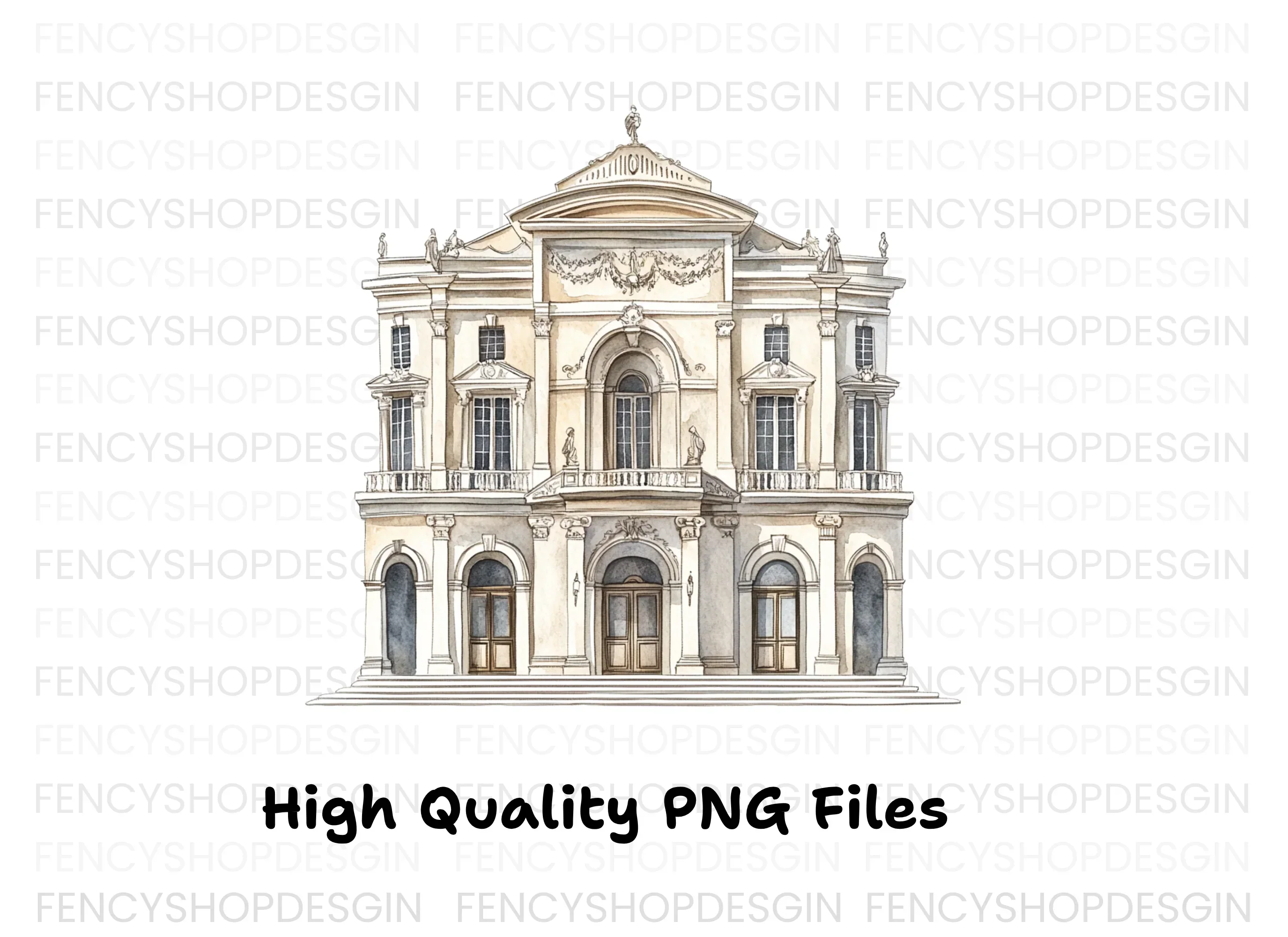 Baroque Palace Architecture Clipart Bundle - Image 5