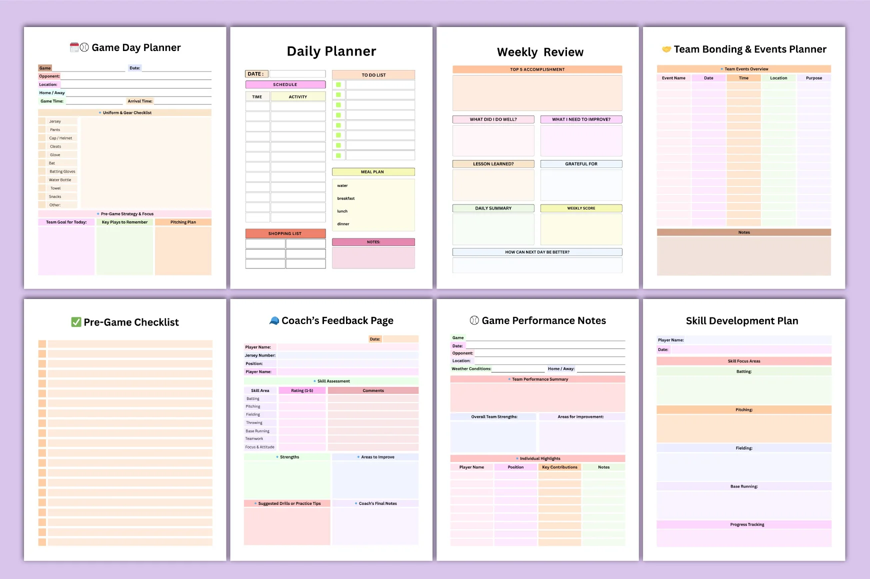 Baseball Planner Template - Image 3