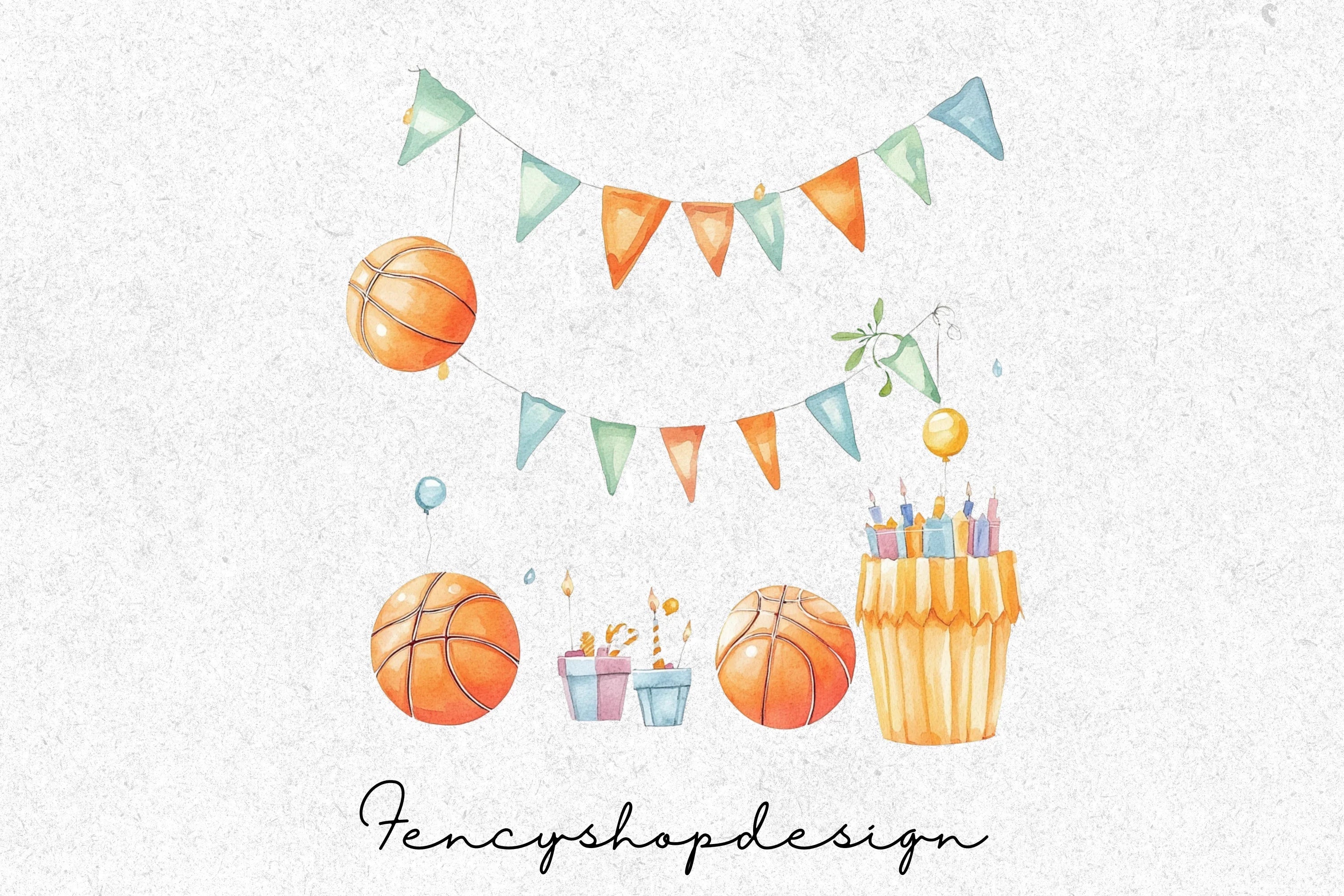 Basketball Birthday Party Clipart Bundle - Image 7