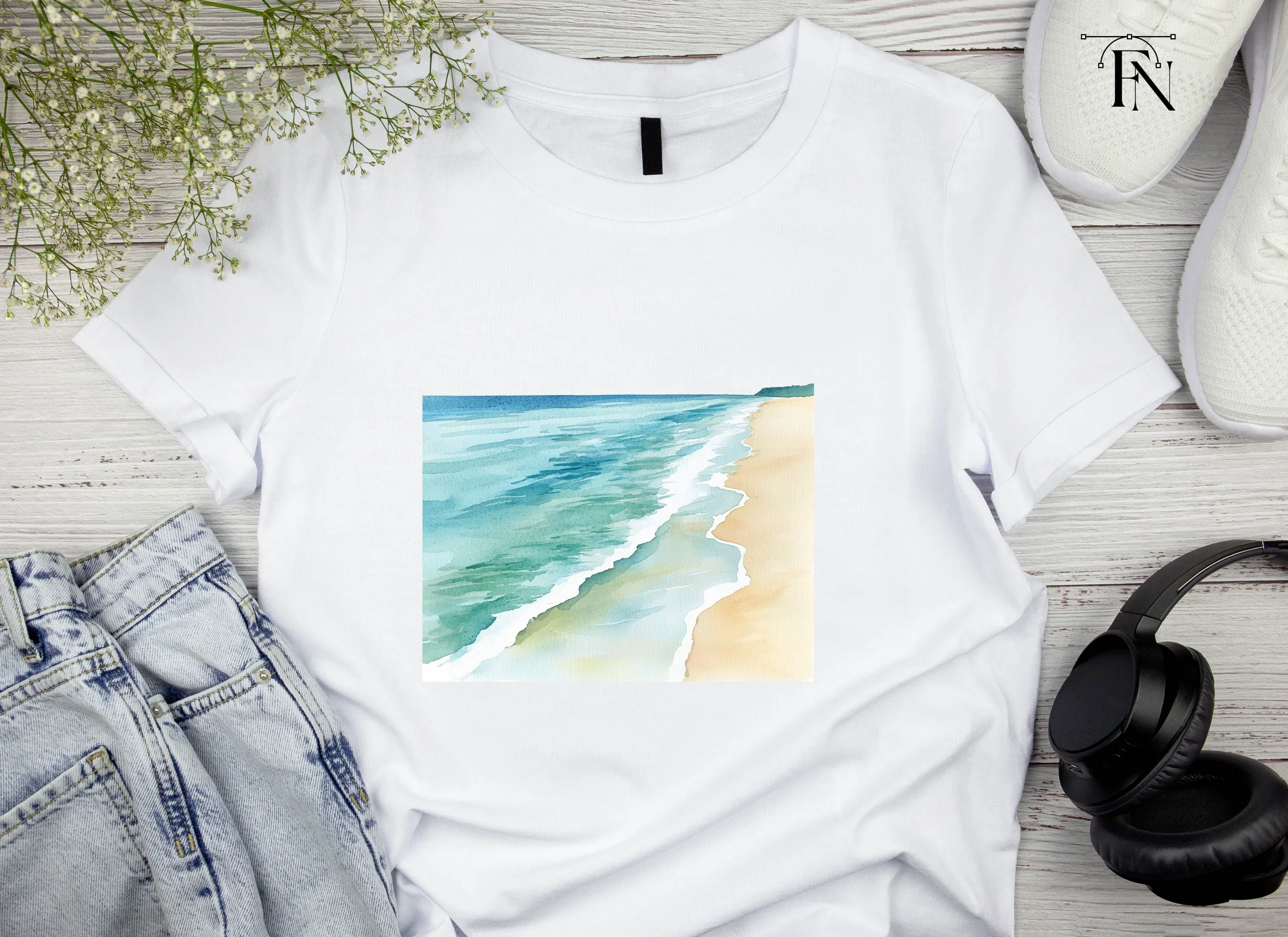 Beach Ocean Waves Clipart Bundle - Image 4