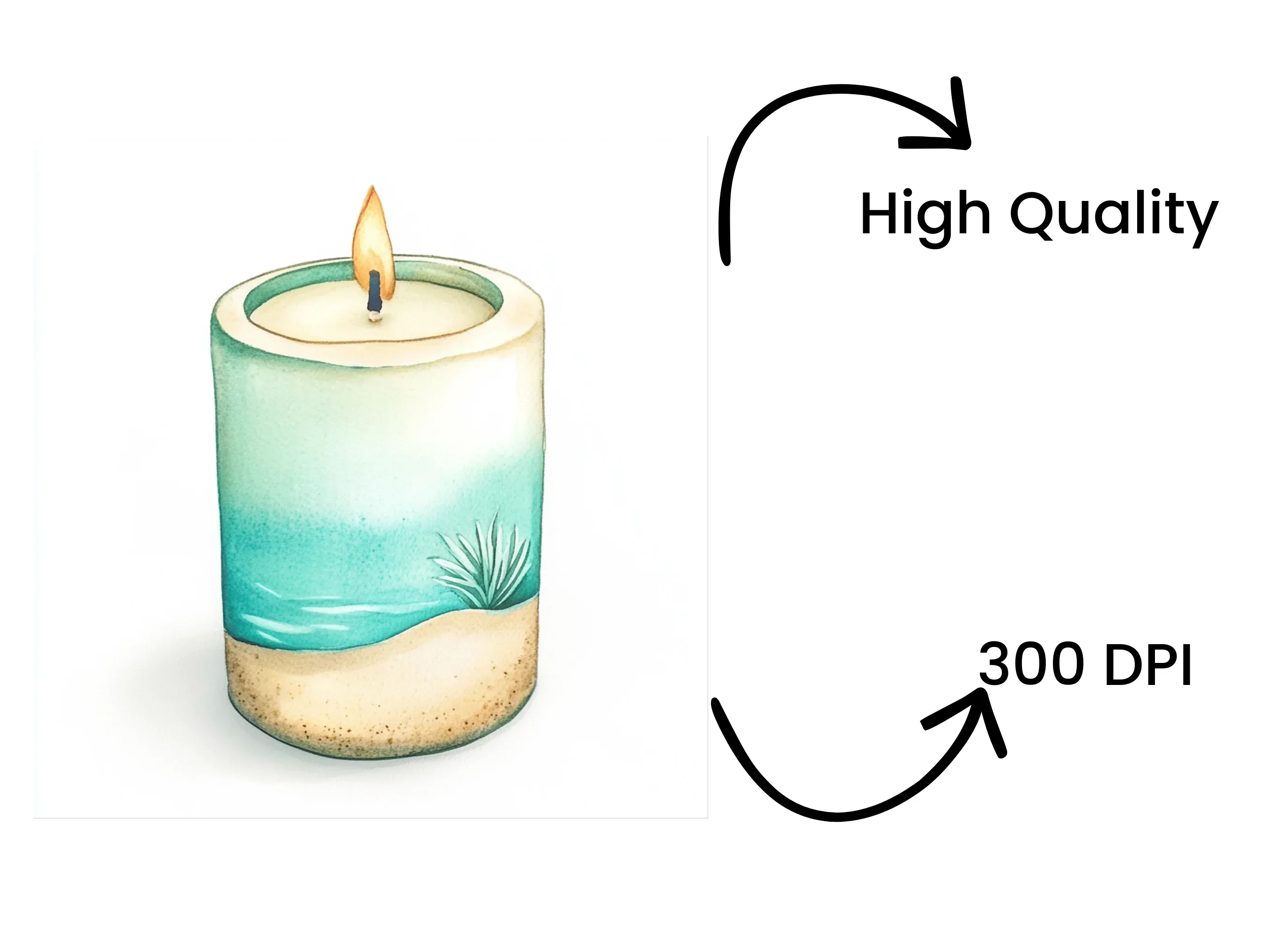 Beach Themed Candle Clipart Bundle - Image 4