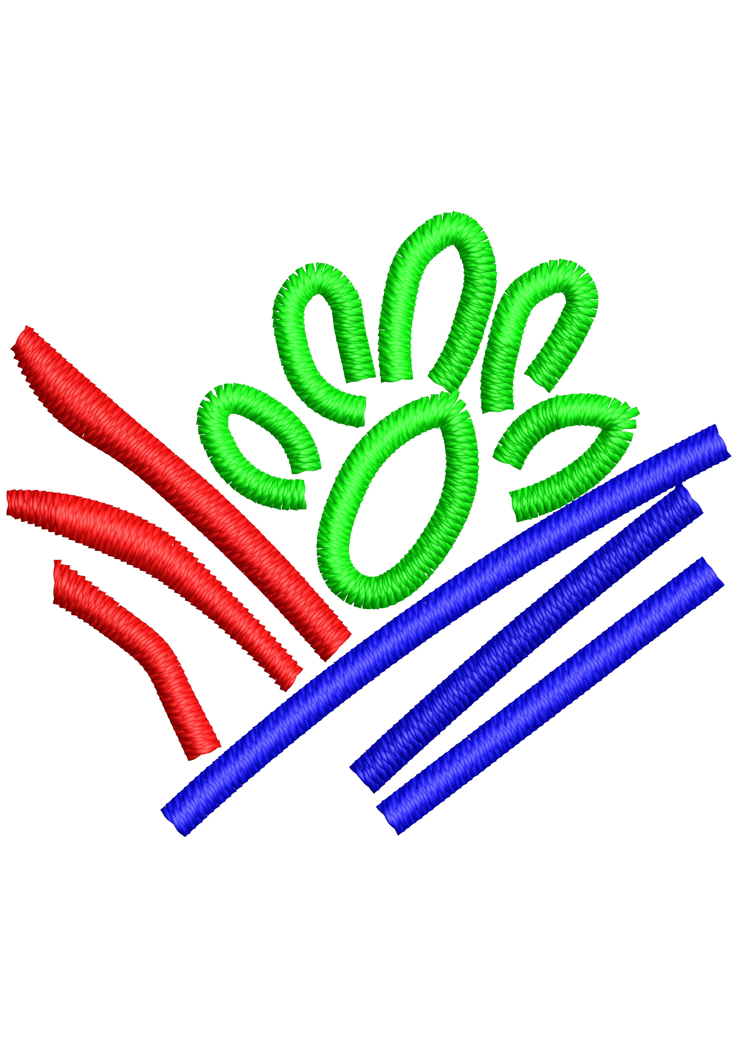 Bear Paw Embroidery Design