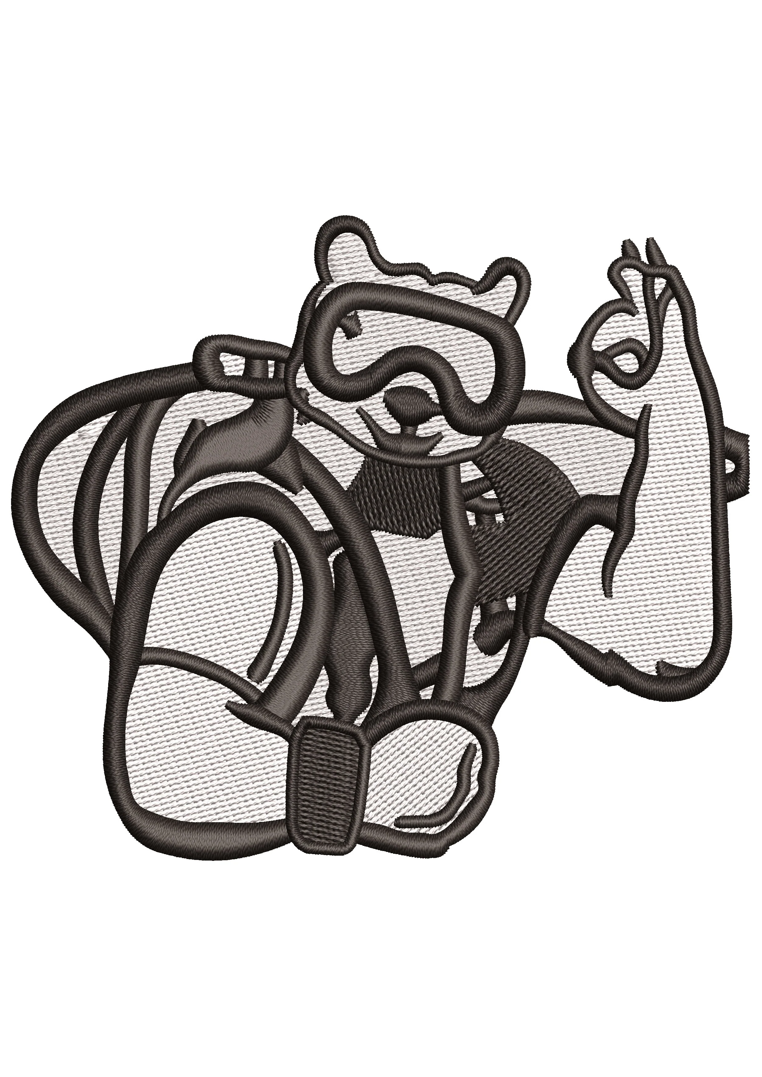 Bear Water Embroidery Design