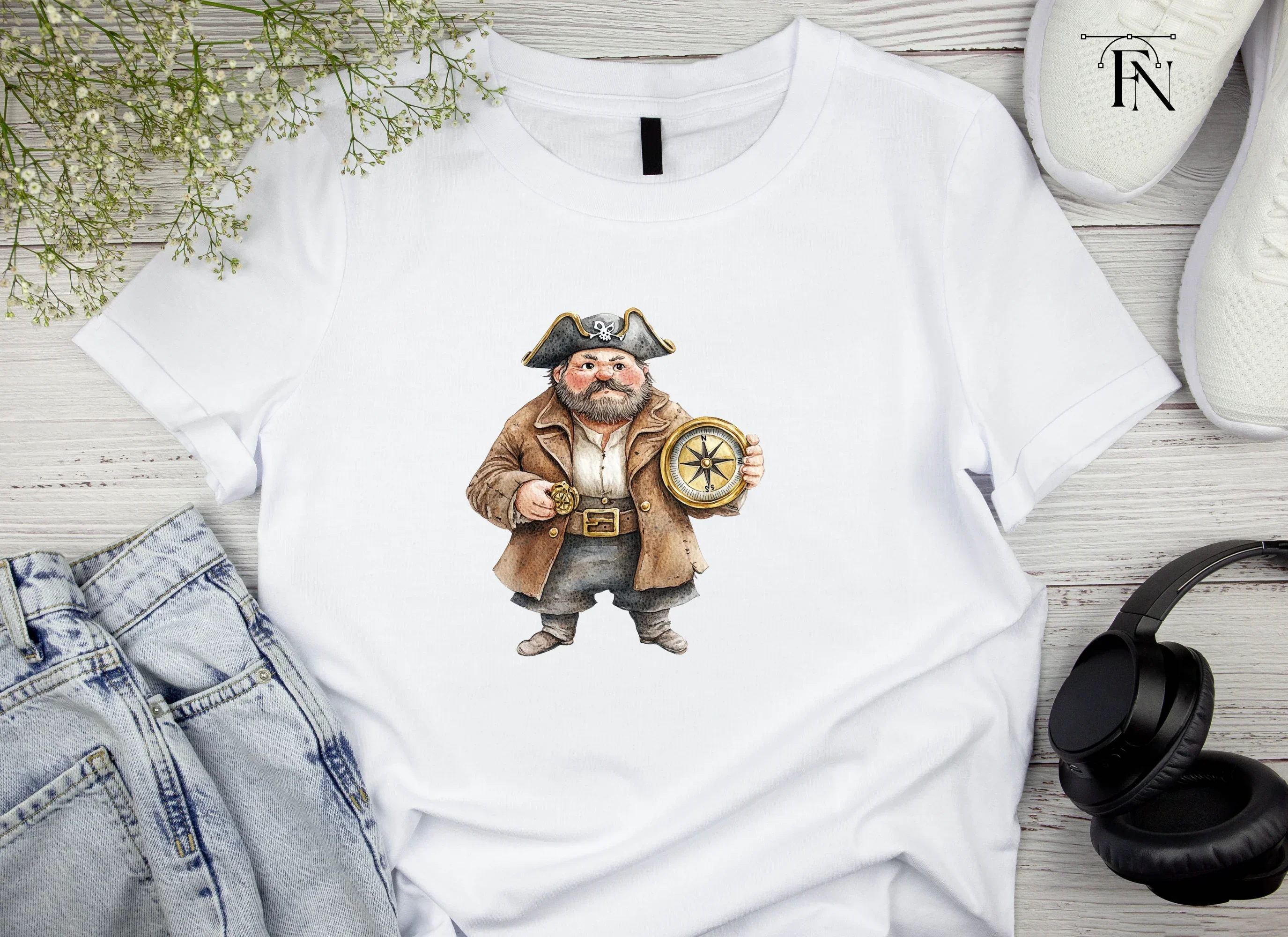 Bearded Pirates with Compasses Clipart Bundle - Image 4