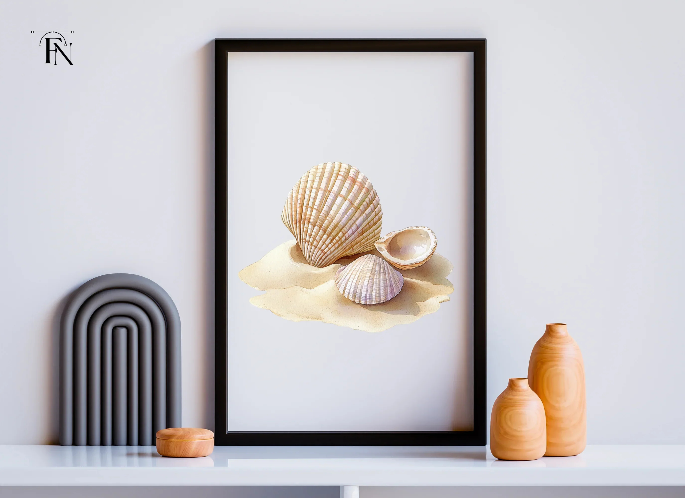 Beautiful Seashells on Sand Clipart Bundle - Image 4