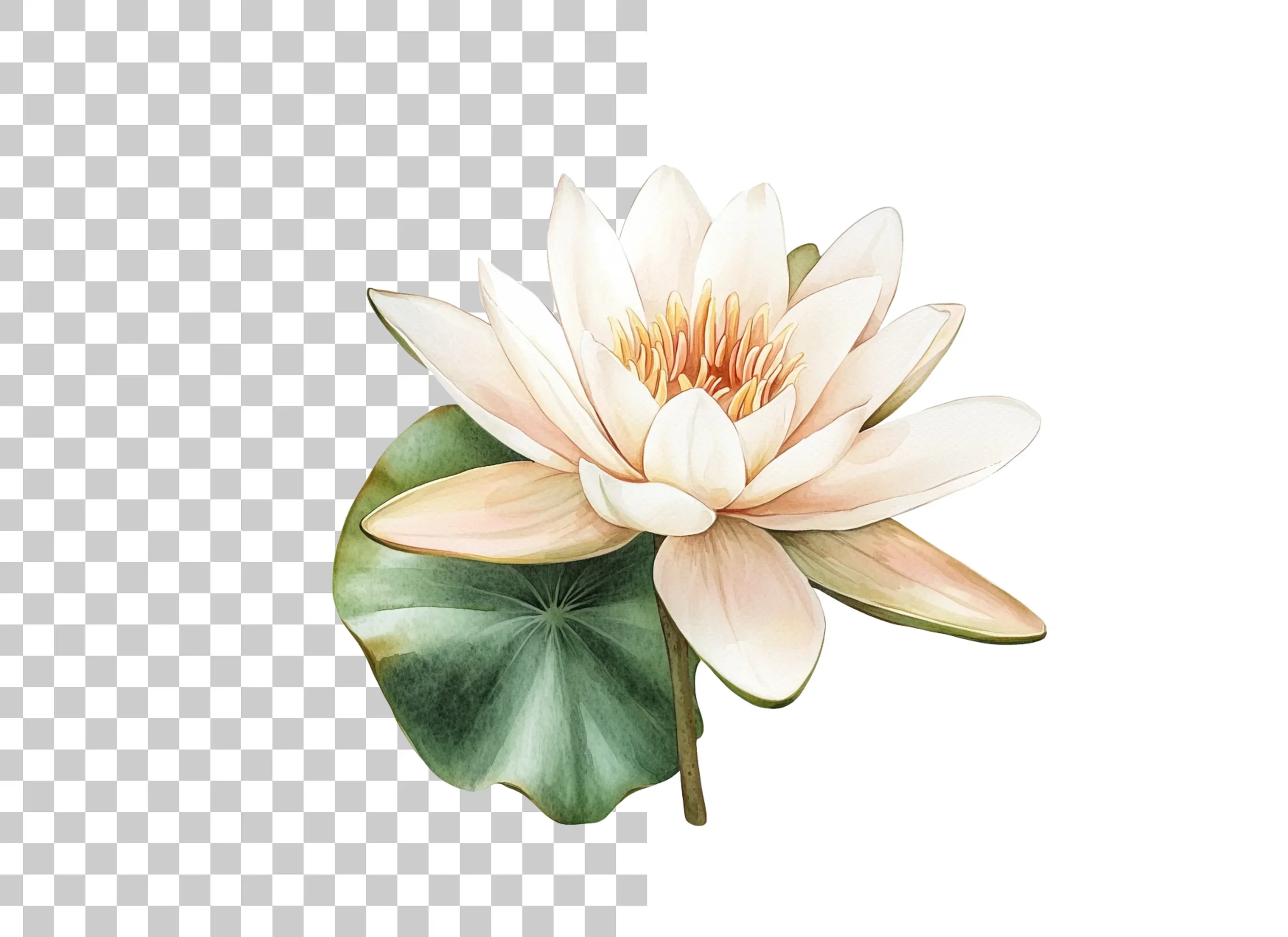 Beautiful Water Lily Duo Clipart Bundle - Image 3