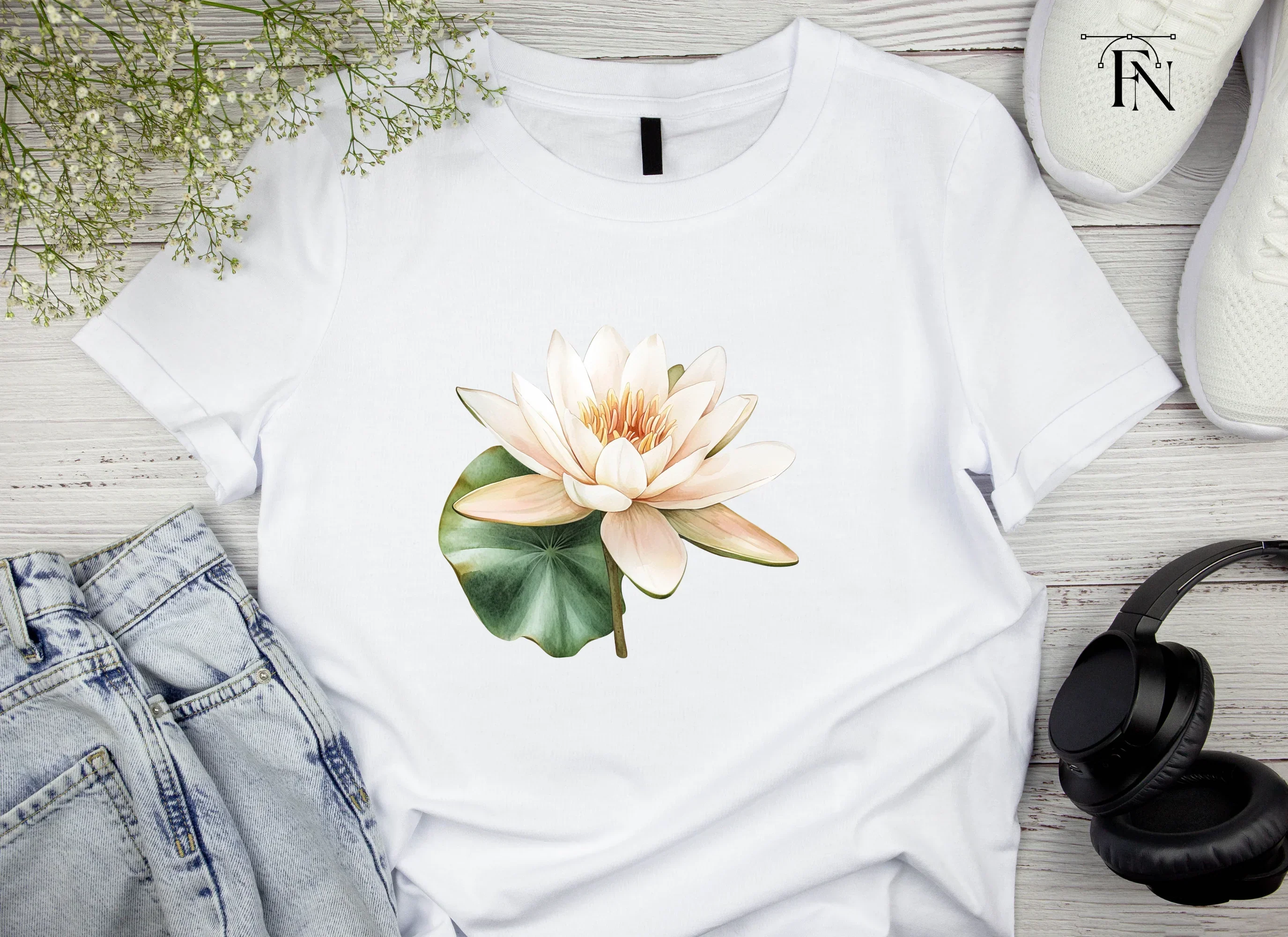 Beautiful Water Lily Duo Clipart Bundle - Image 6