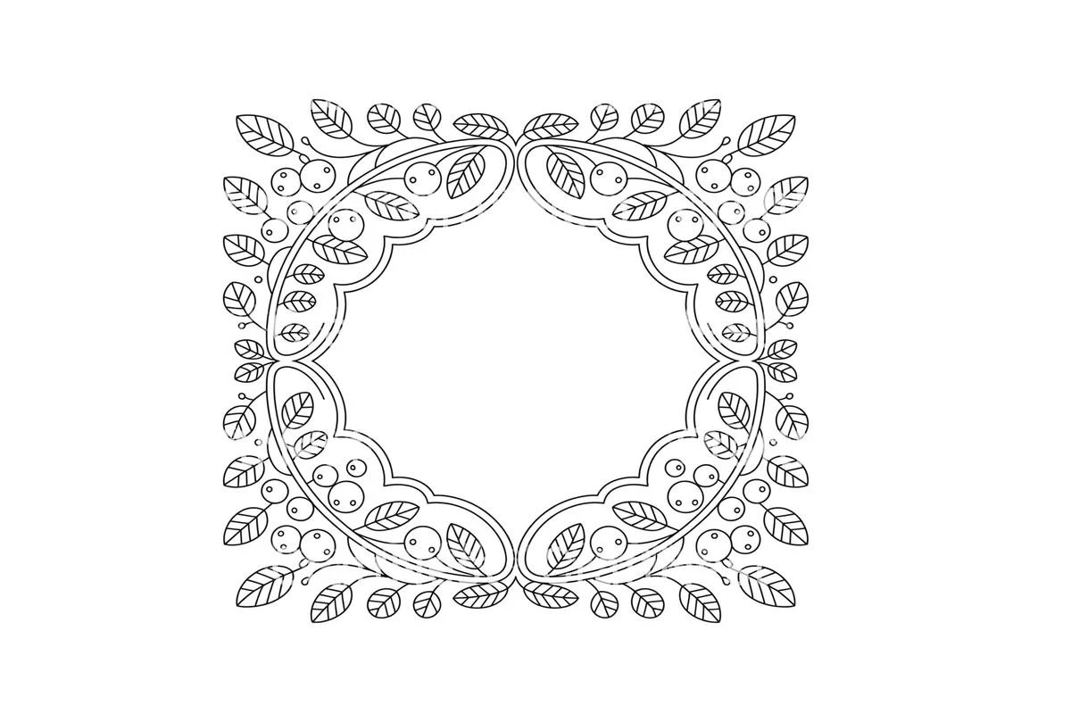 Berry and Leaf Frame Coloring Books - Image 2