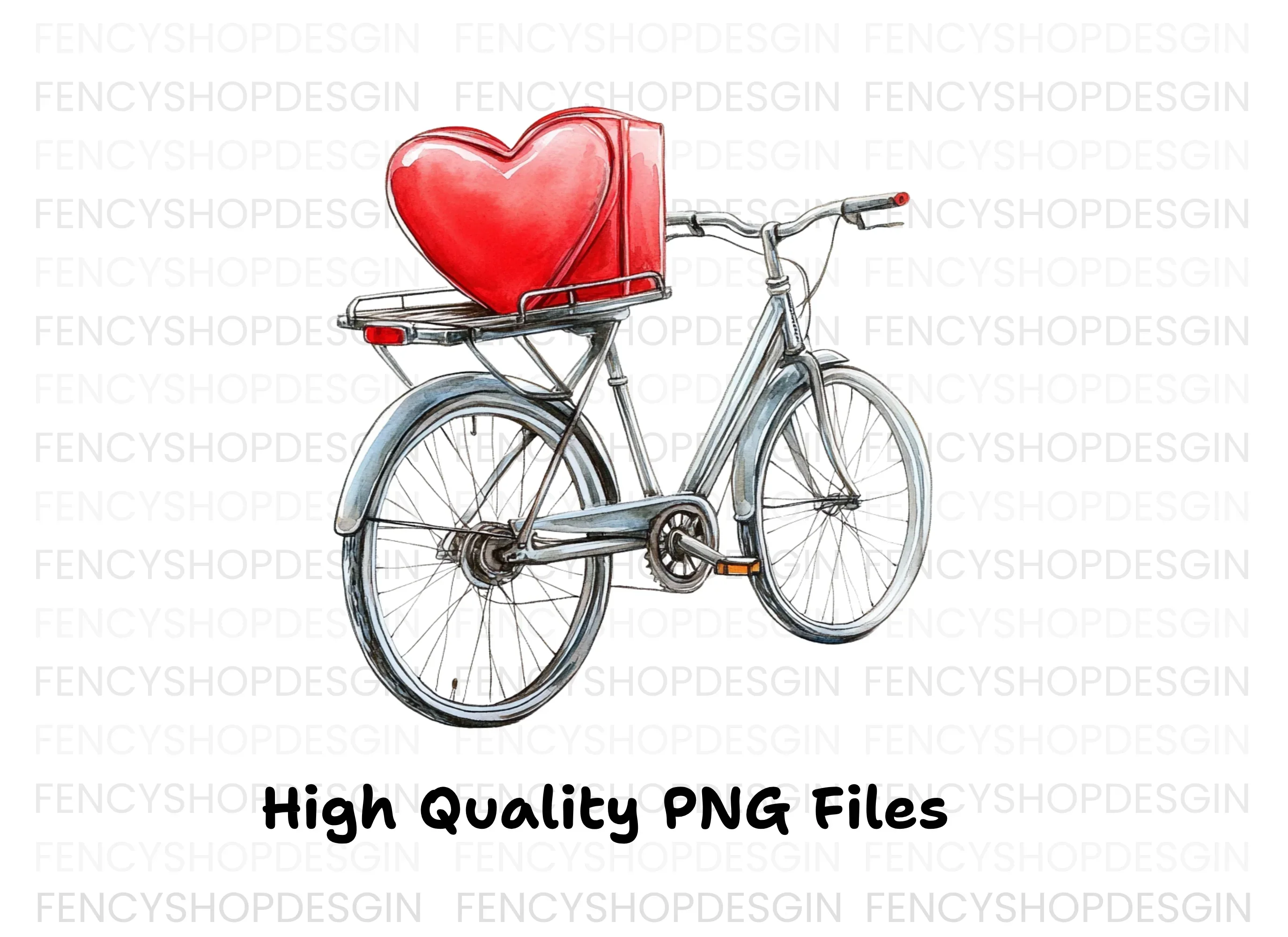 Bicycle with Heart Box Clipart Bundle - Image 2