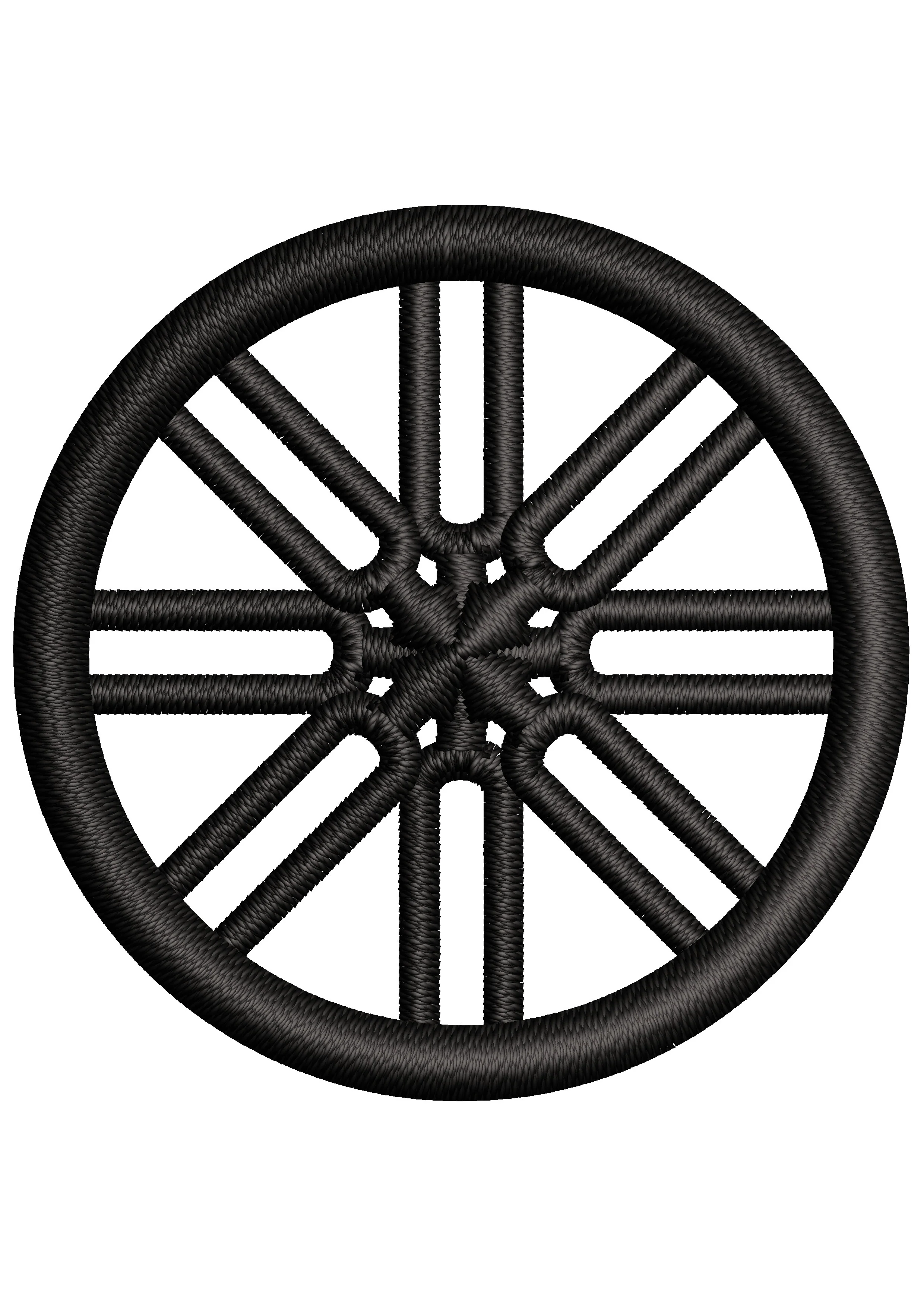Bike Wheel Embroidery Design