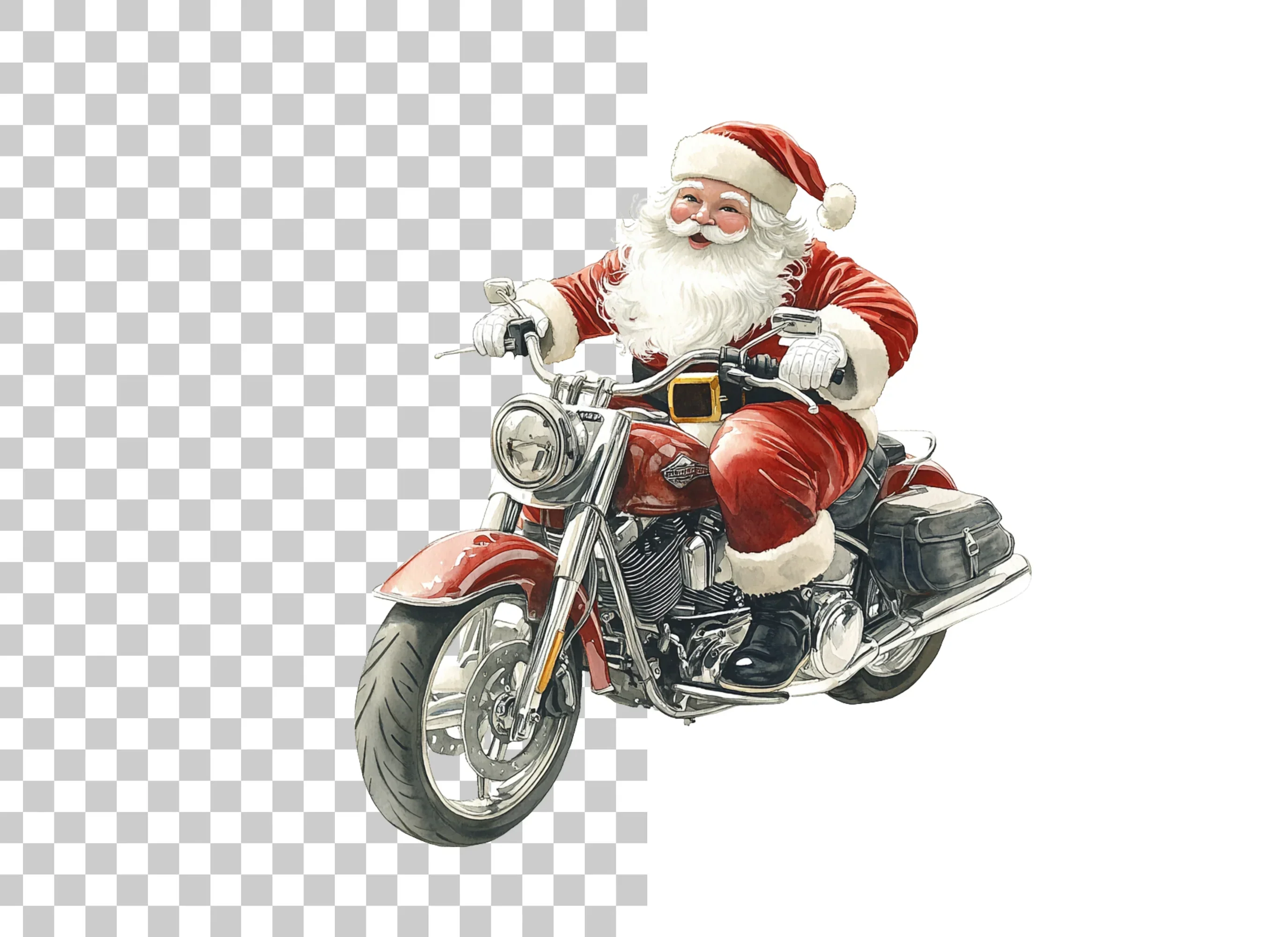 Biker Santa Christmas Clipart Bundle - Image 2