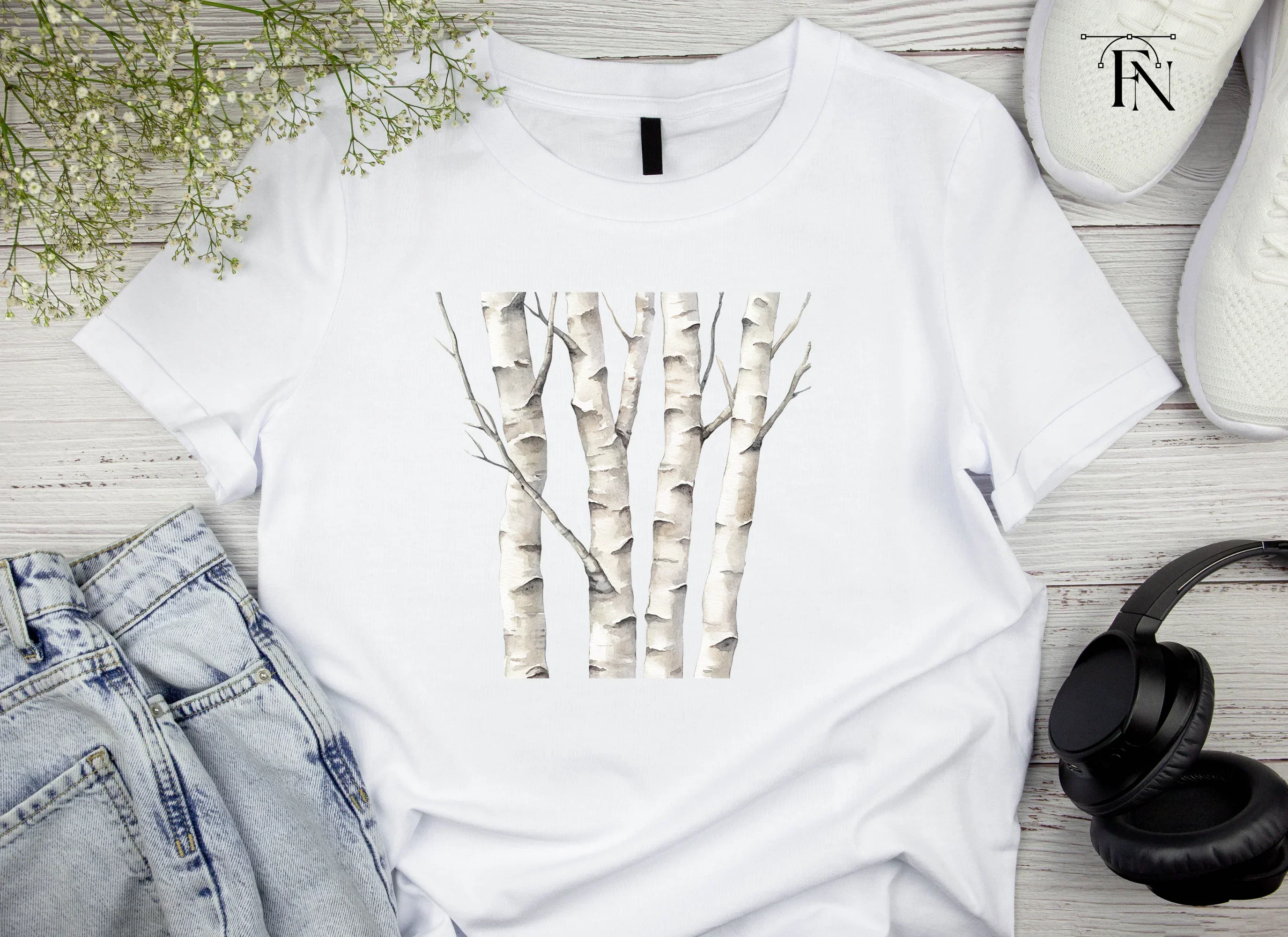 Birch Tree Trunks Clipart Bundle - Image 4