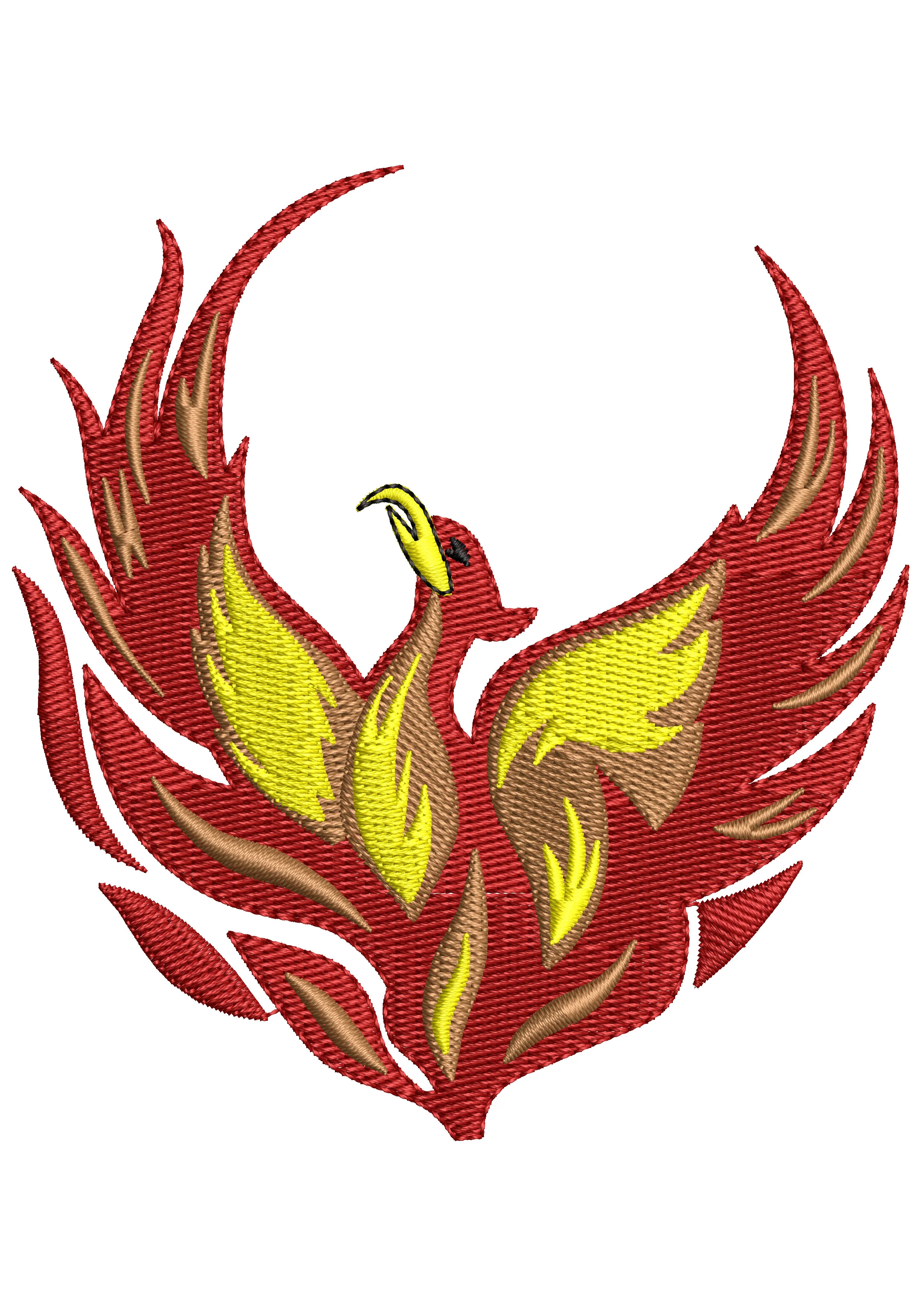 Bird Flame Embroidery Design