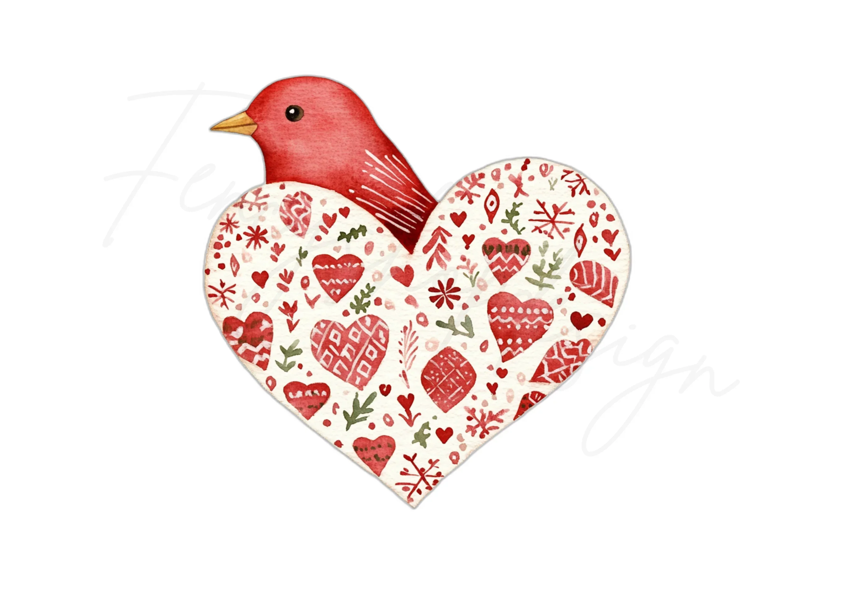 Bird Heart Clipart Bundle - Image 2