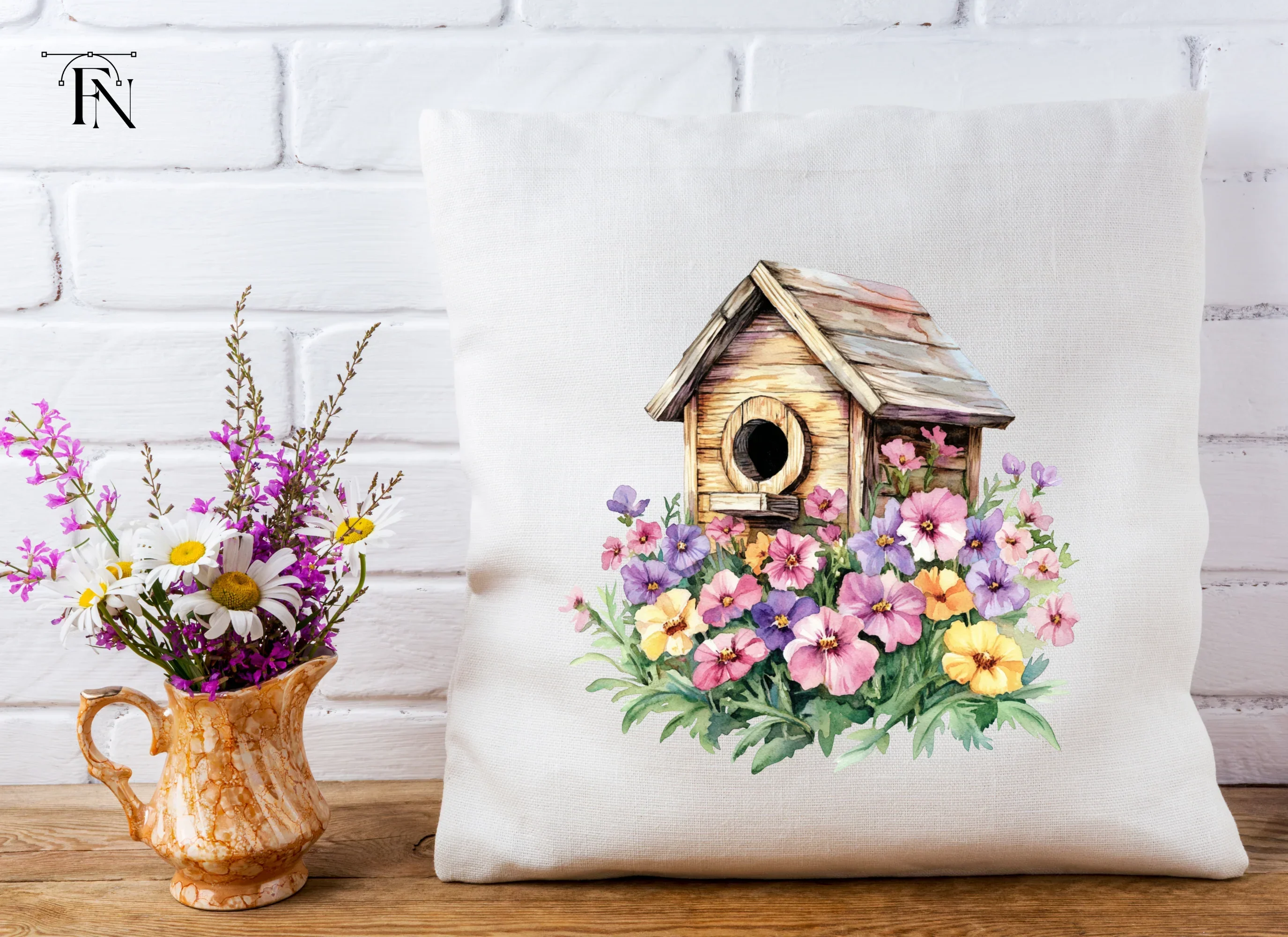 Birdhouse and Flowers Clipart Bundle - Image 5