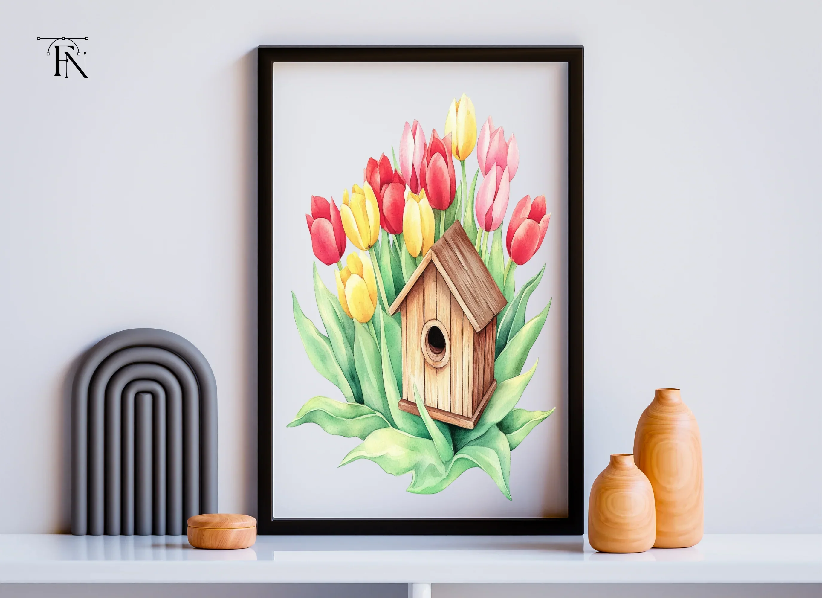 Birdhouse and Tulip Clipart Bundle - Image 6